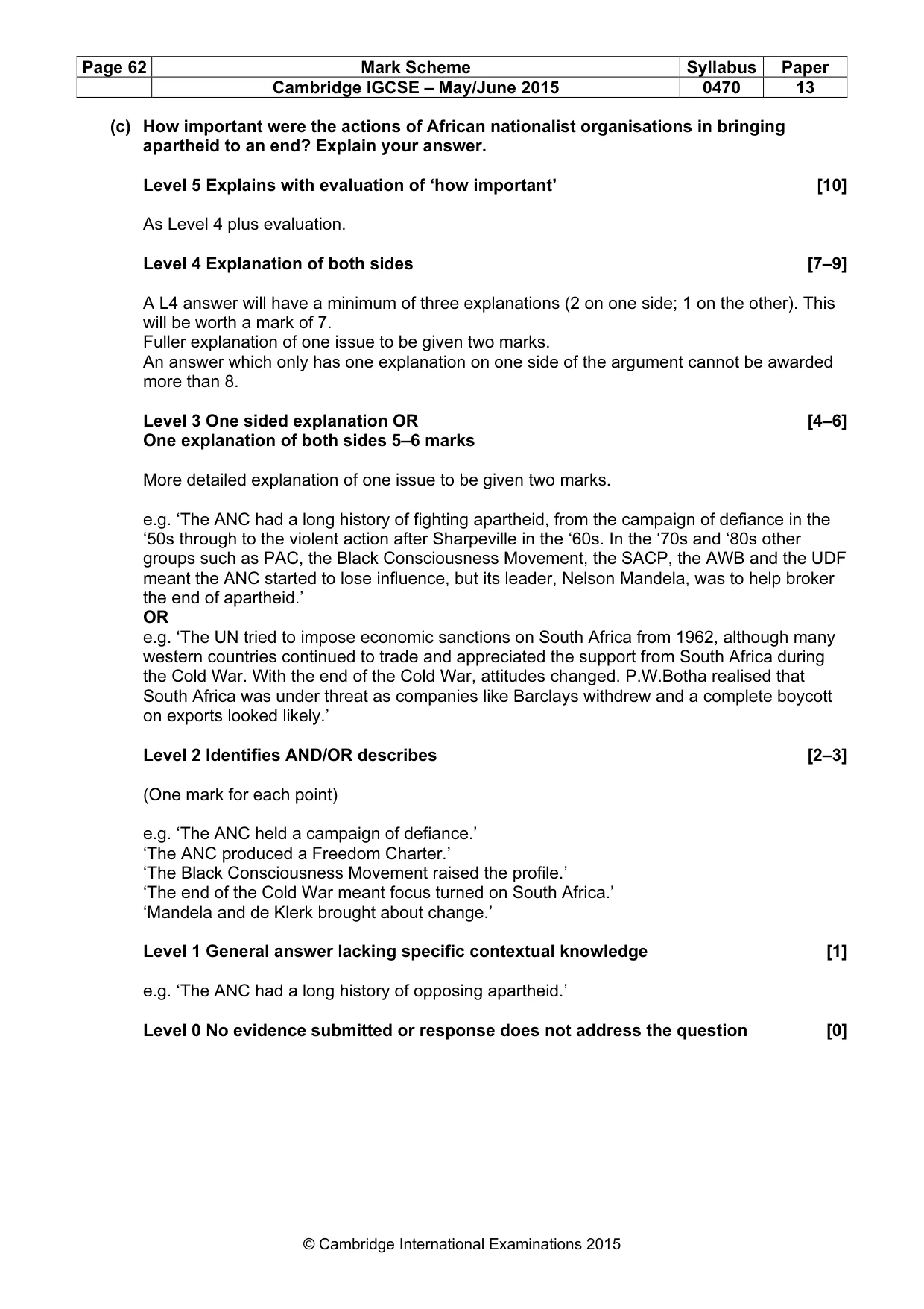 Mark scheme, page 62 of 68