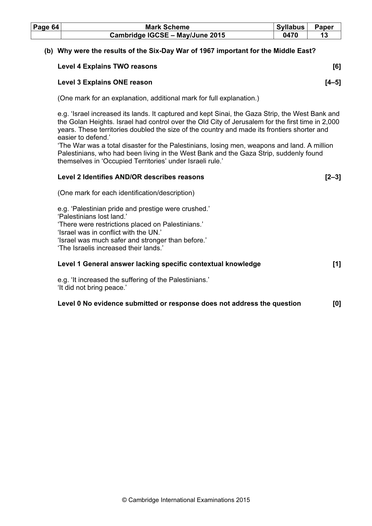 Mark scheme, page 64 of 68