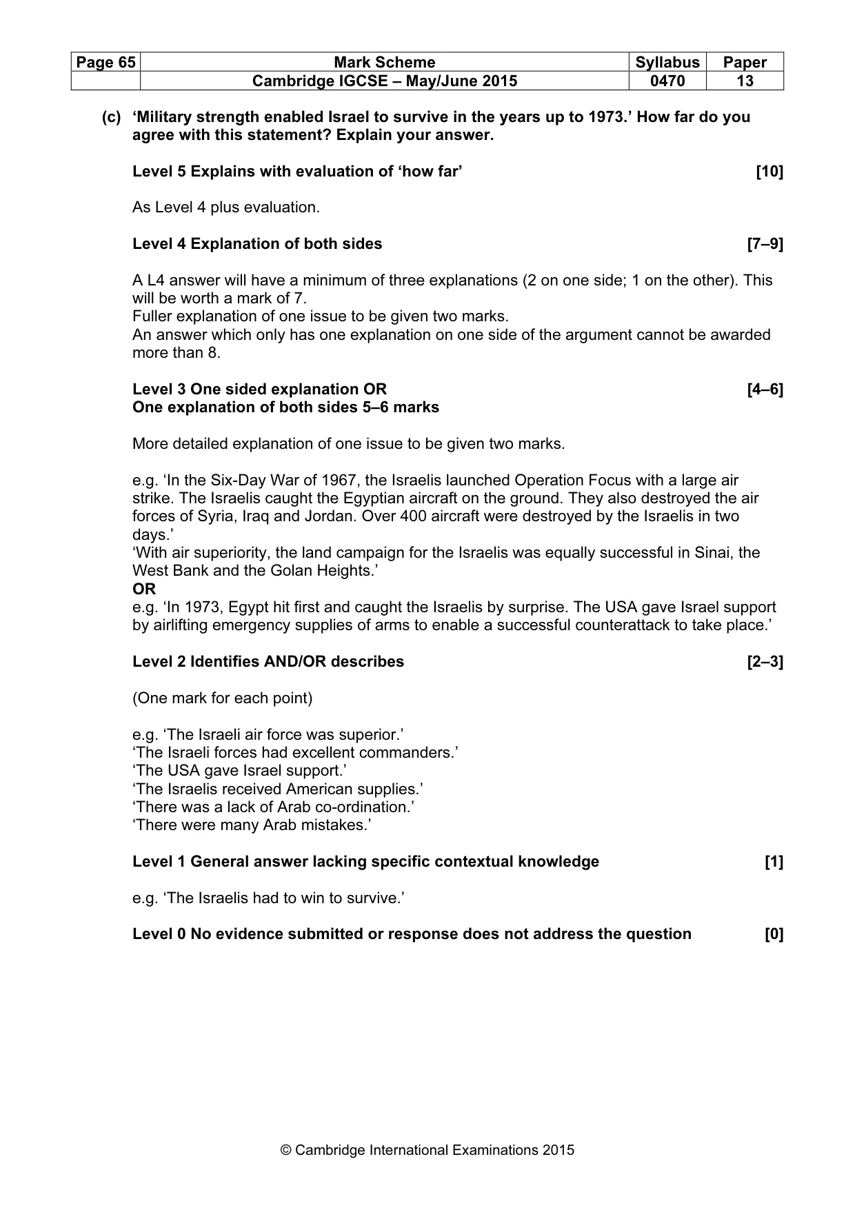 Mark scheme, page 65 of 68
