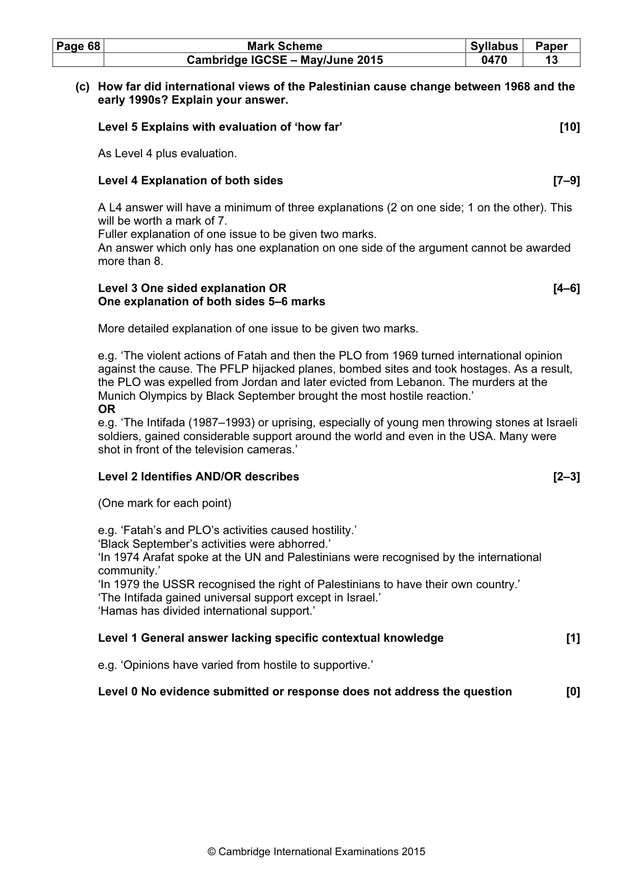 Mark scheme, page 68 of 68