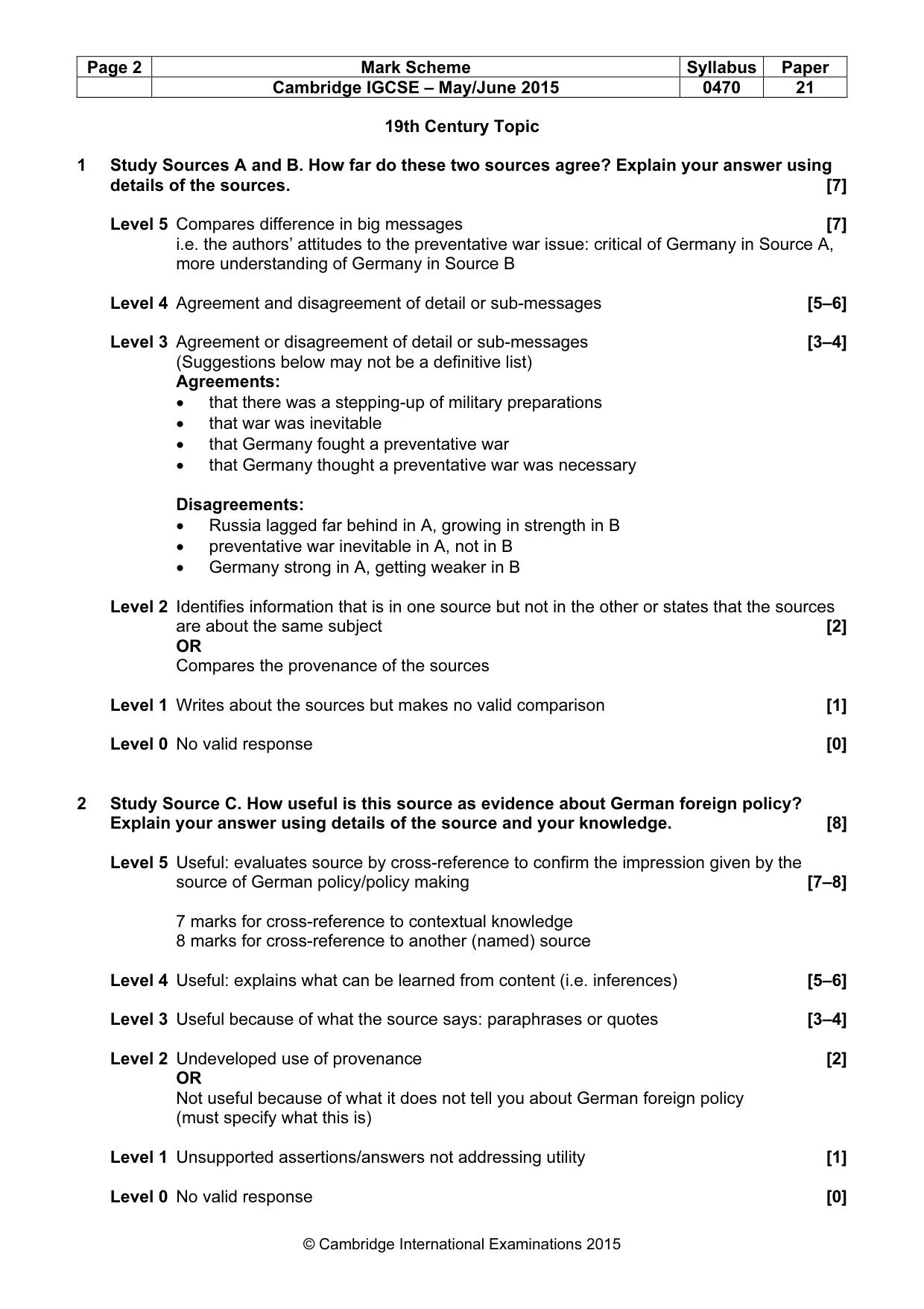 Mark scheme, page 2 of 8