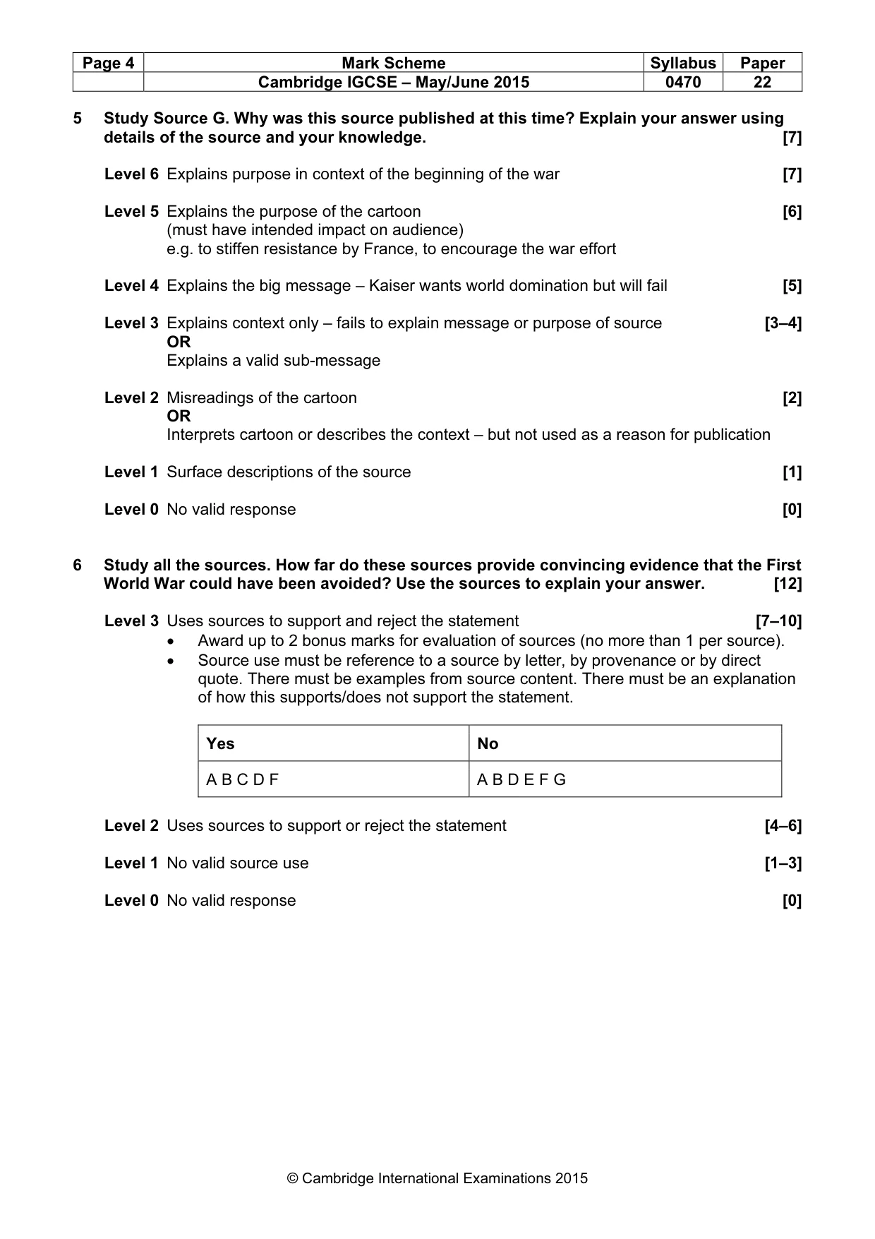 Mark scheme, page 4 of 8
