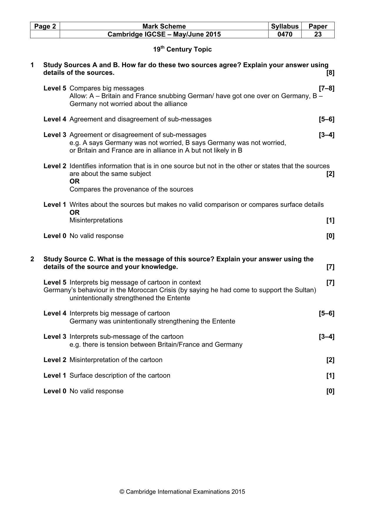 Mark scheme, page 2 of 7