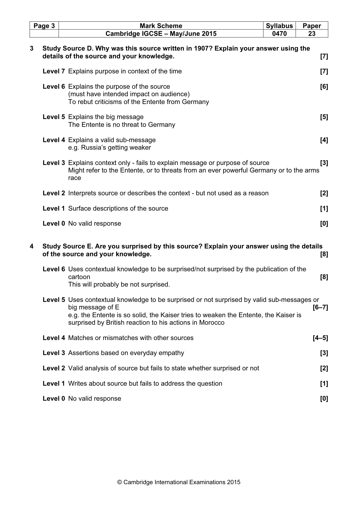 Mark scheme, page 3 of 7
