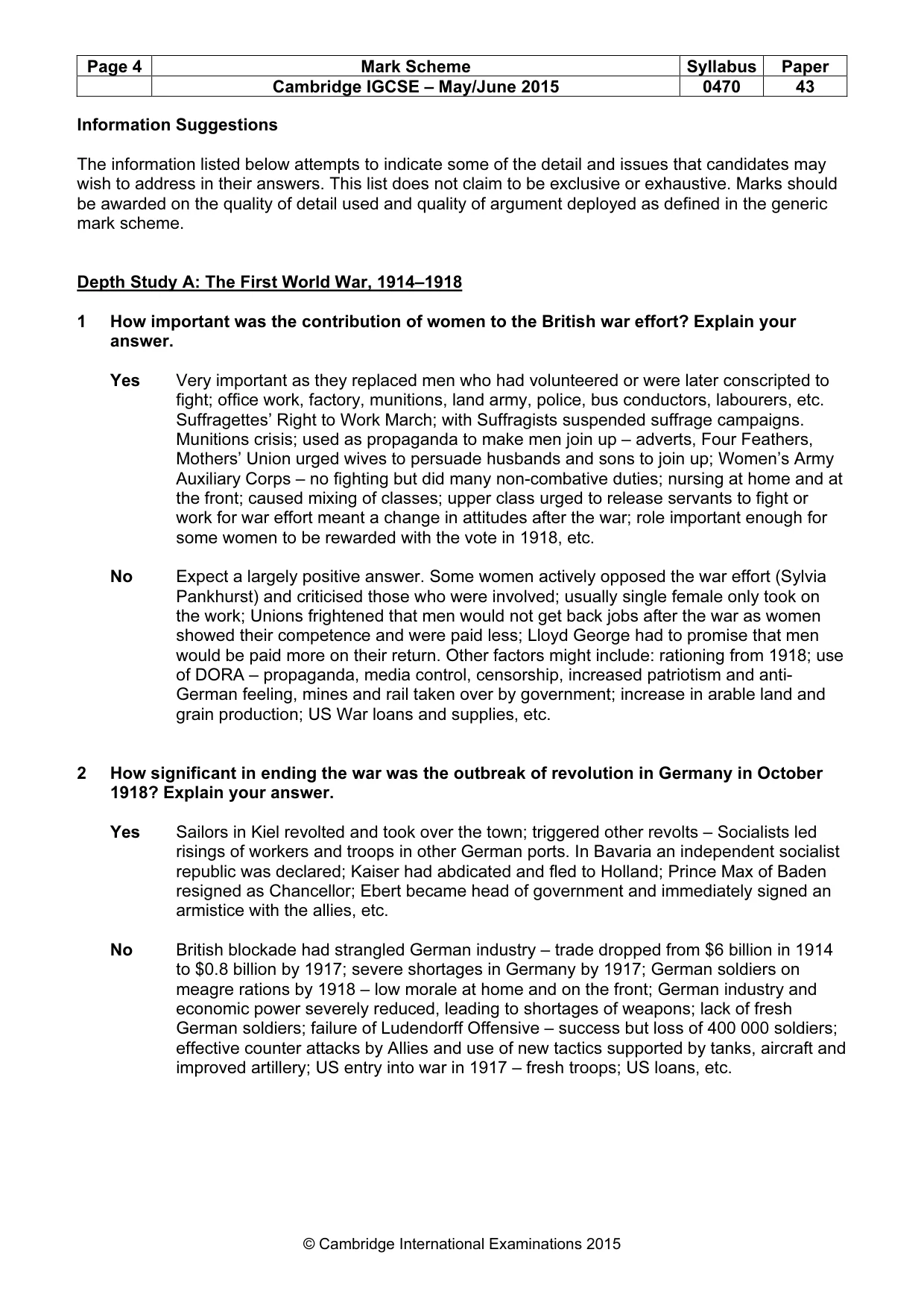 Mark scheme, page 4 of 10