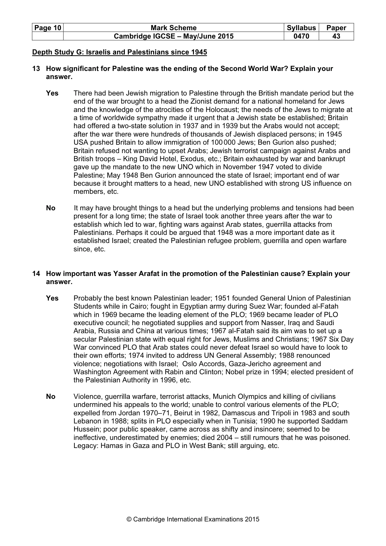 Mark scheme, page 10 of 10