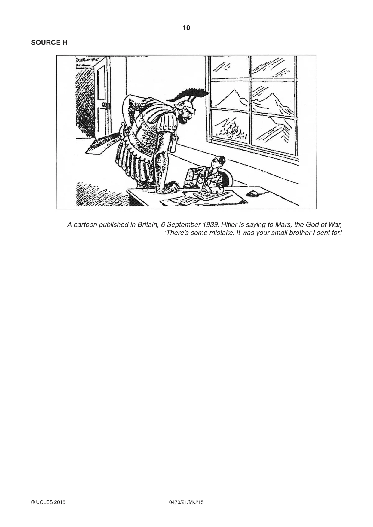 Cambridge IGCSE History 0470 2015 May/June Paper 2 · Variant 1 question paper, page 10 of 12