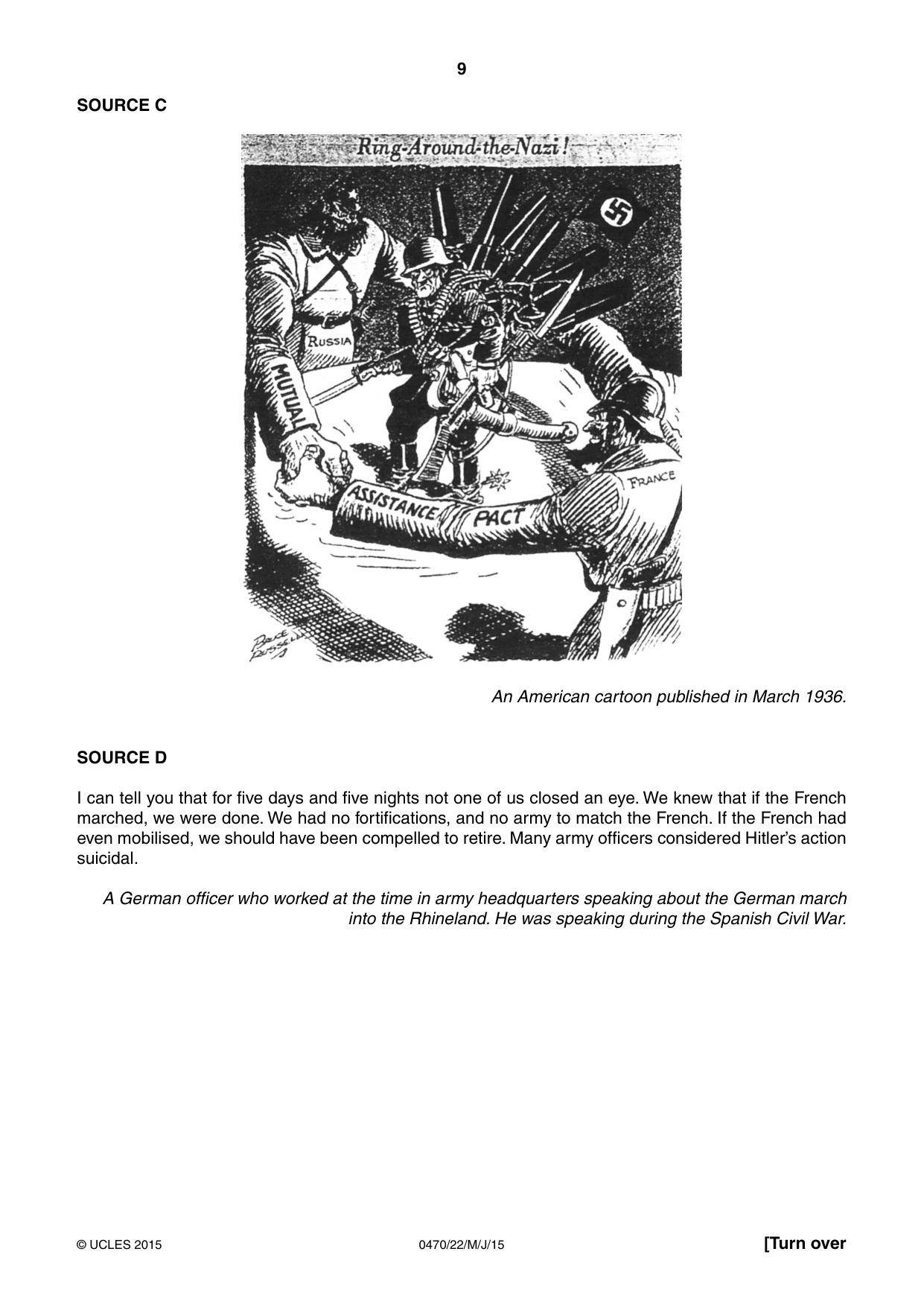 Cambridge IGCSE History 0470 2015 May/June Paper 2 · Variant 2 question paper, page 9 of 16