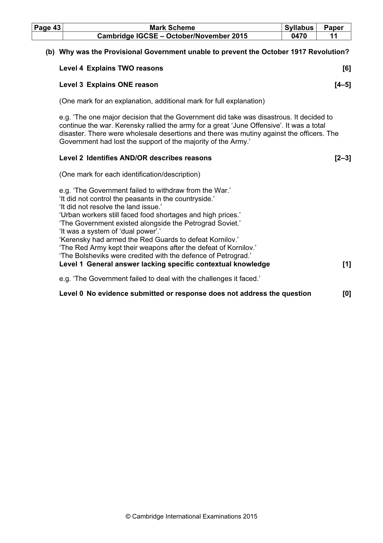 Mark scheme, page 43 of 68