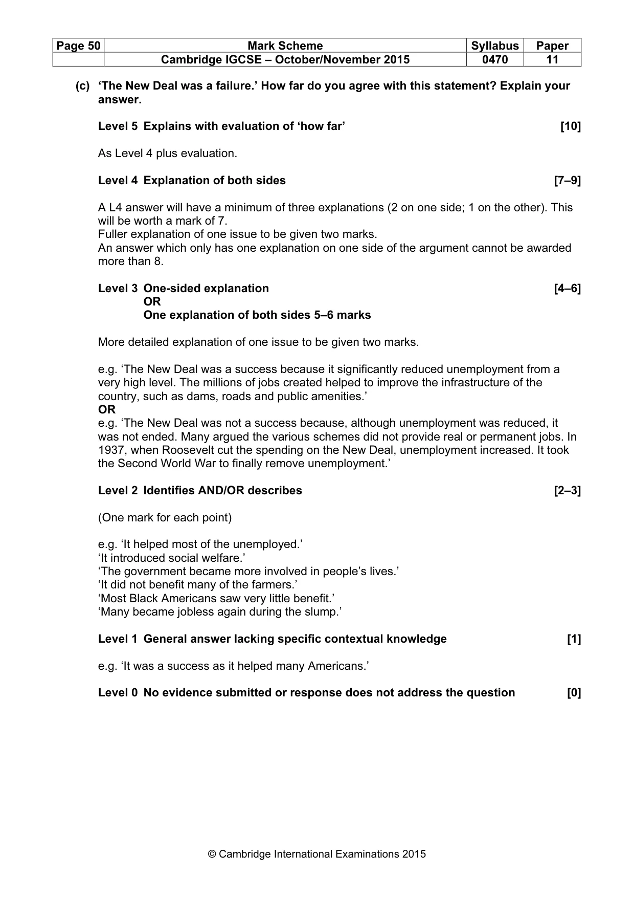 Mark scheme, page 50 of 68