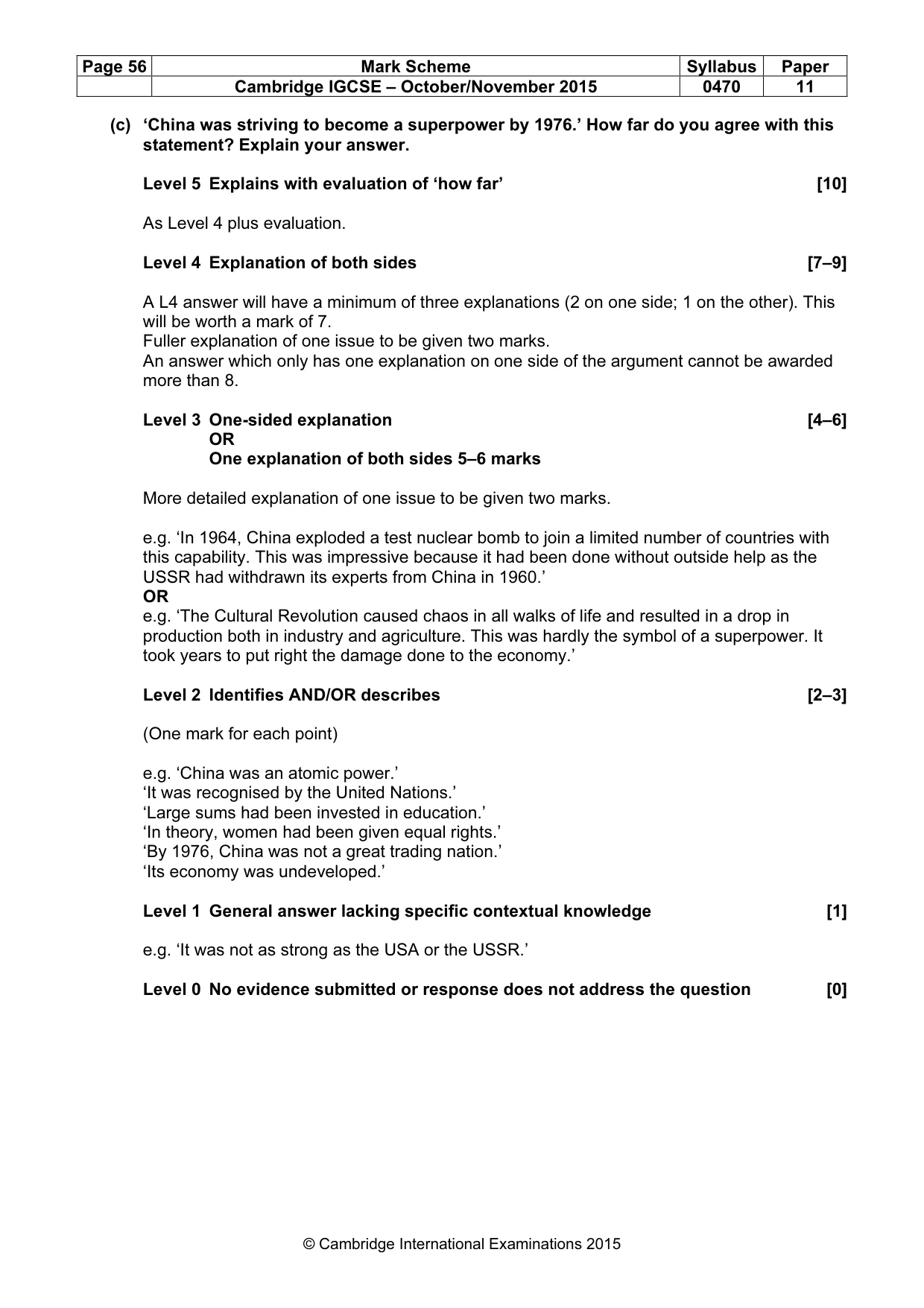 Mark scheme, page 56 of 68