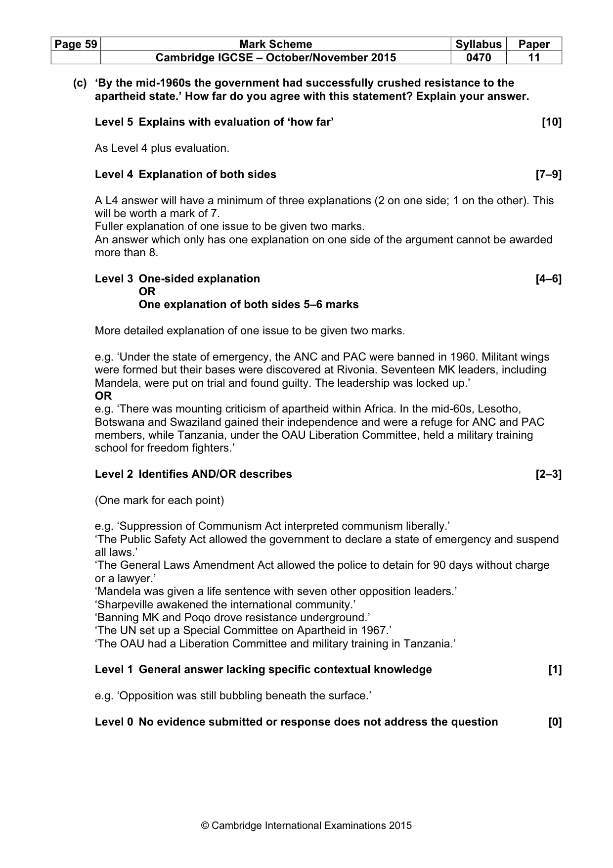 Mark scheme, page 59 of 68