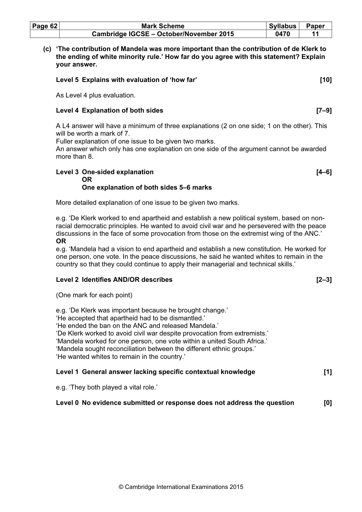 Mark scheme, page 62 of 68