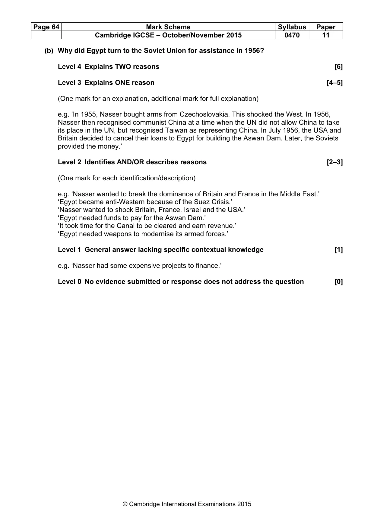 Mark scheme, page 64 of 68