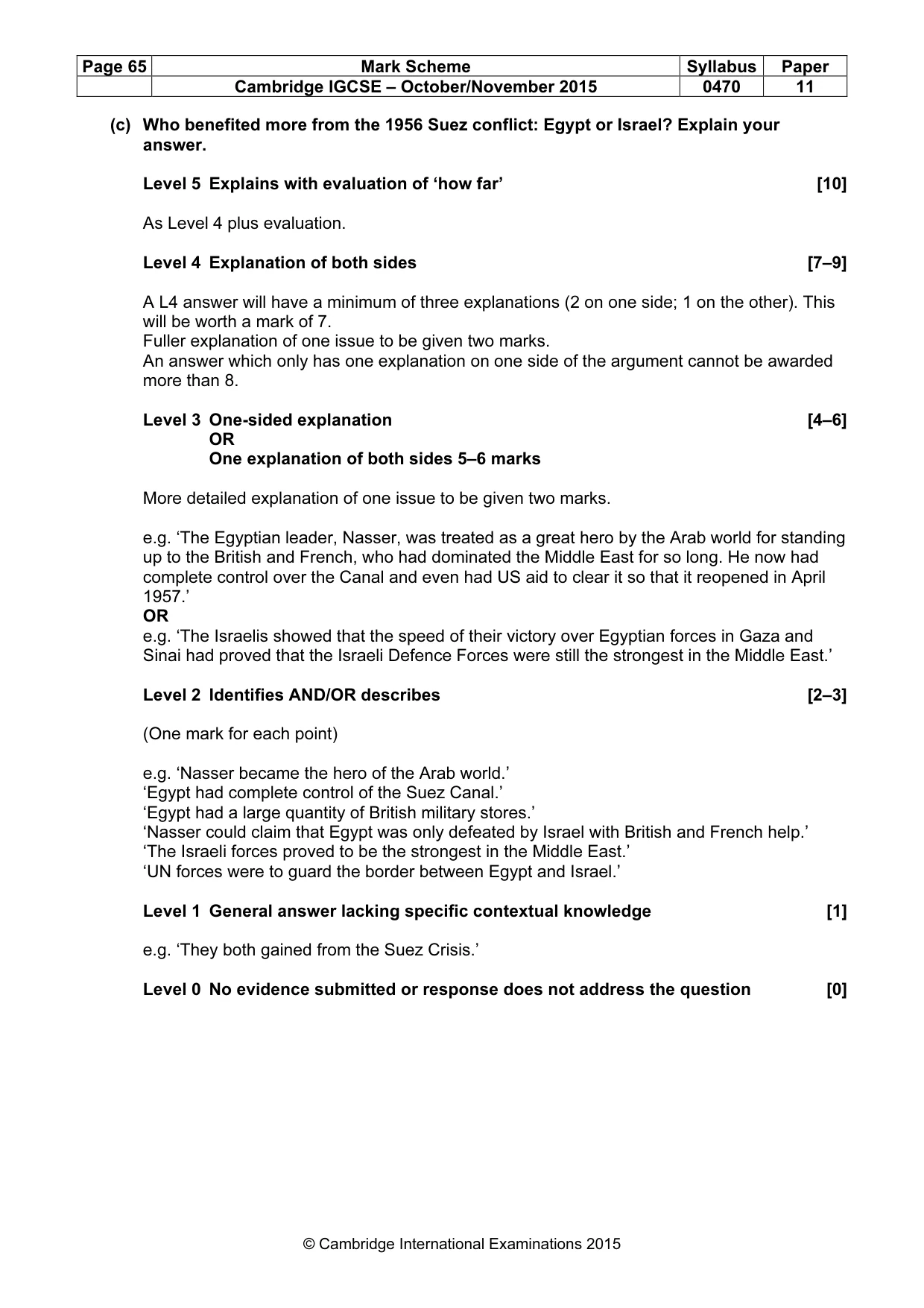 Mark scheme, page 65 of 68