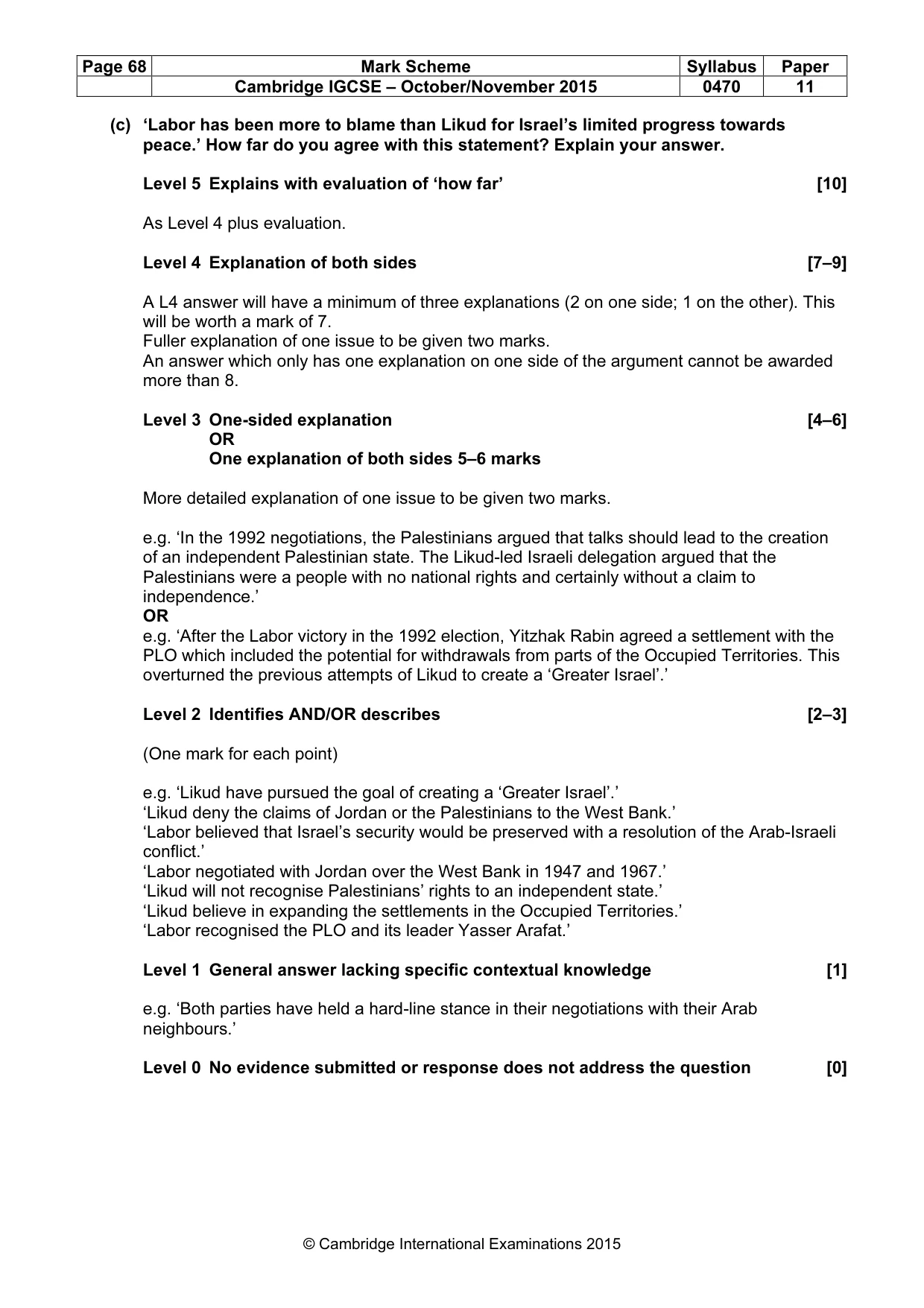 Mark scheme, page 68 of 68