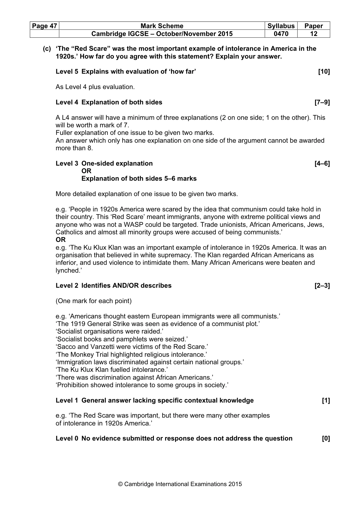 Mark scheme, page 47 of 68