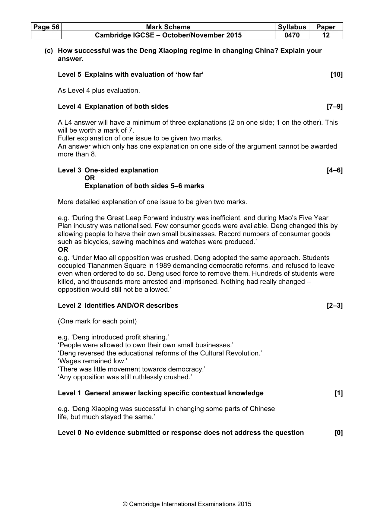 Mark scheme, page 56 of 68