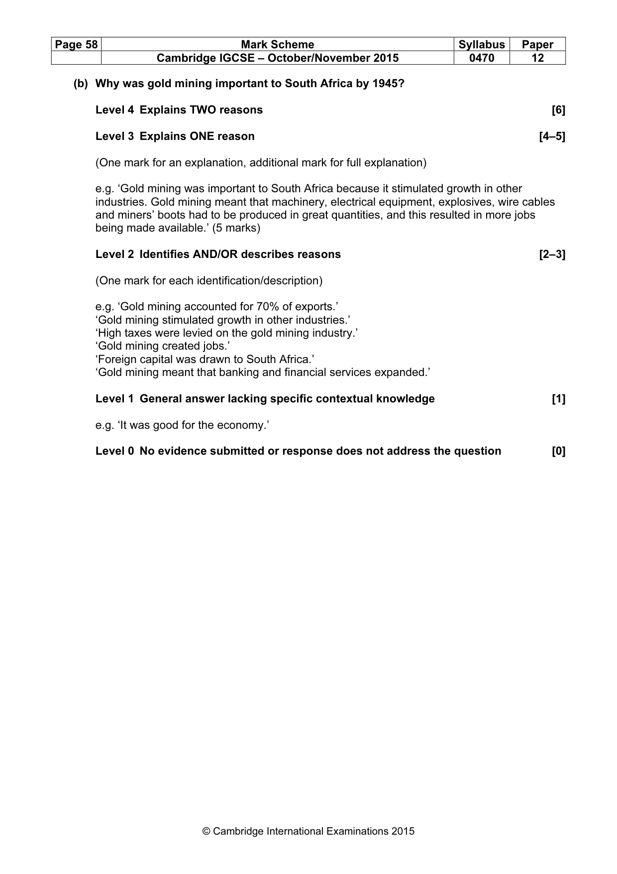 Mark scheme, page 58 of 68