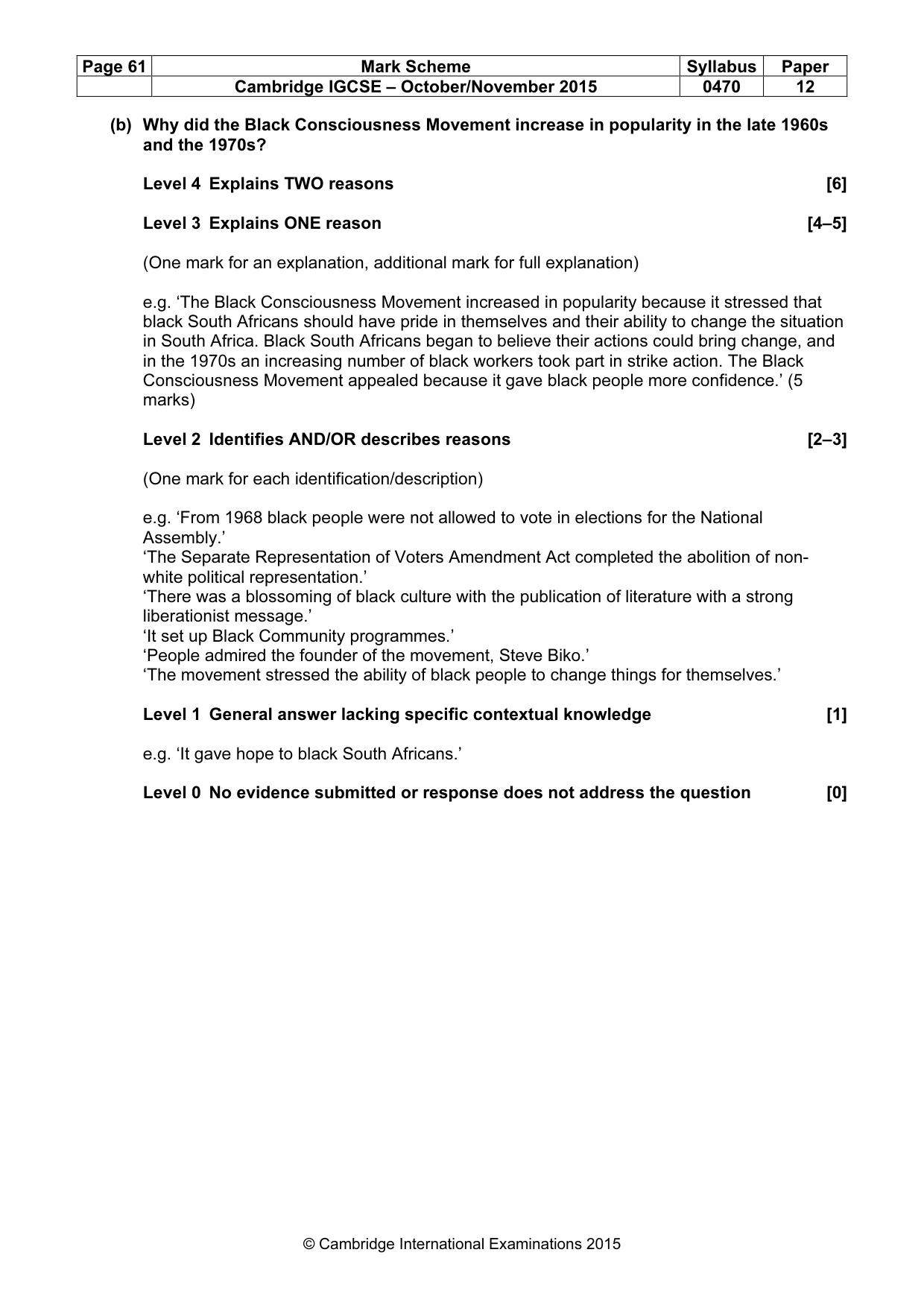 Mark scheme, page 61 of 68
