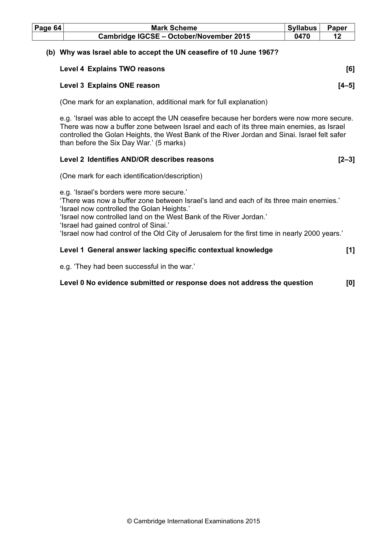 Mark scheme, page 64 of 68