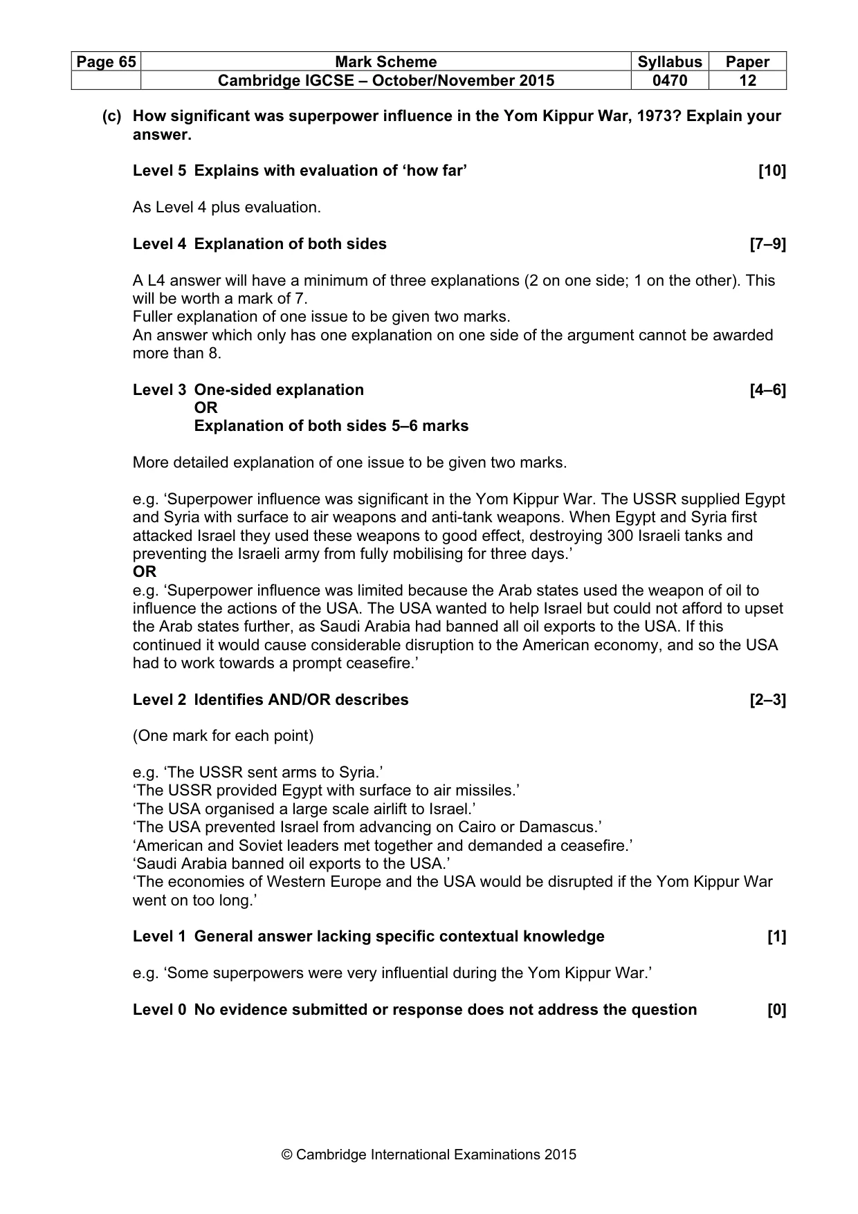 Mark scheme, page 65 of 68