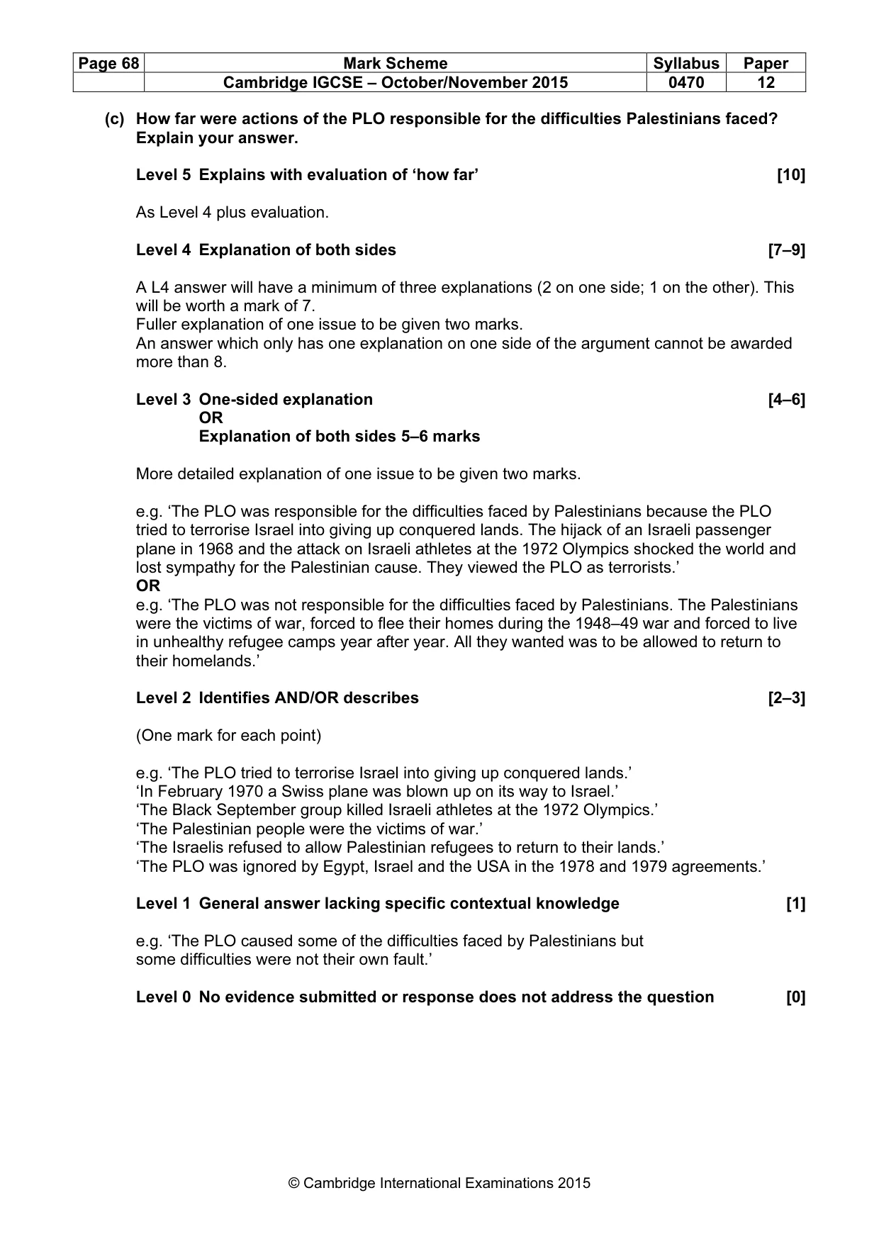 Mark scheme, page 68 of 68