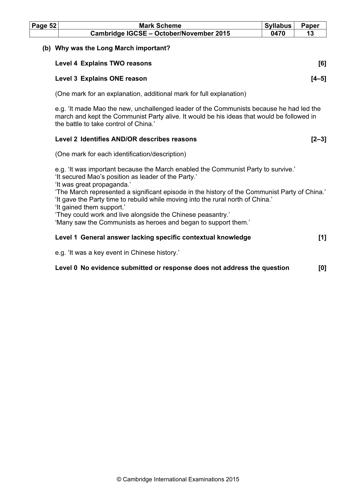 Mark scheme, page 52 of 68