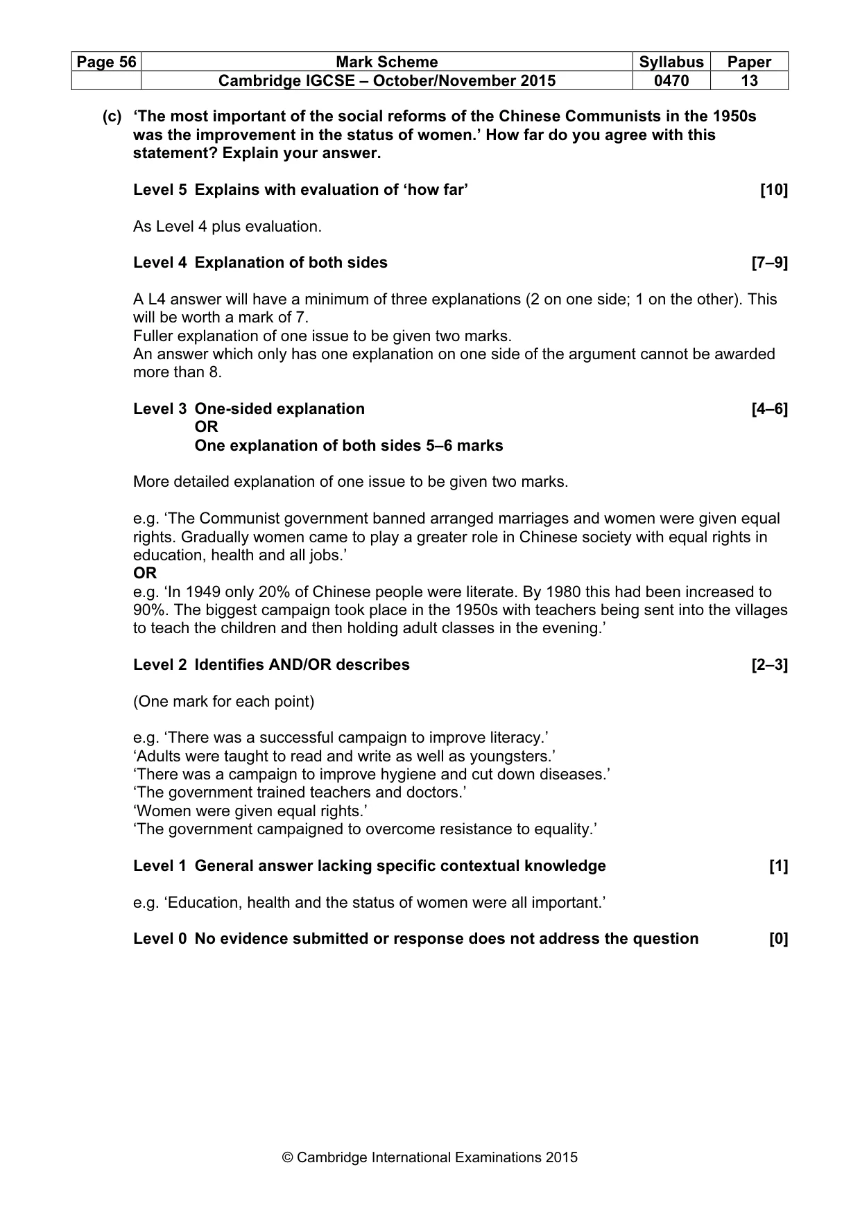 Mark scheme, page 56 of 68