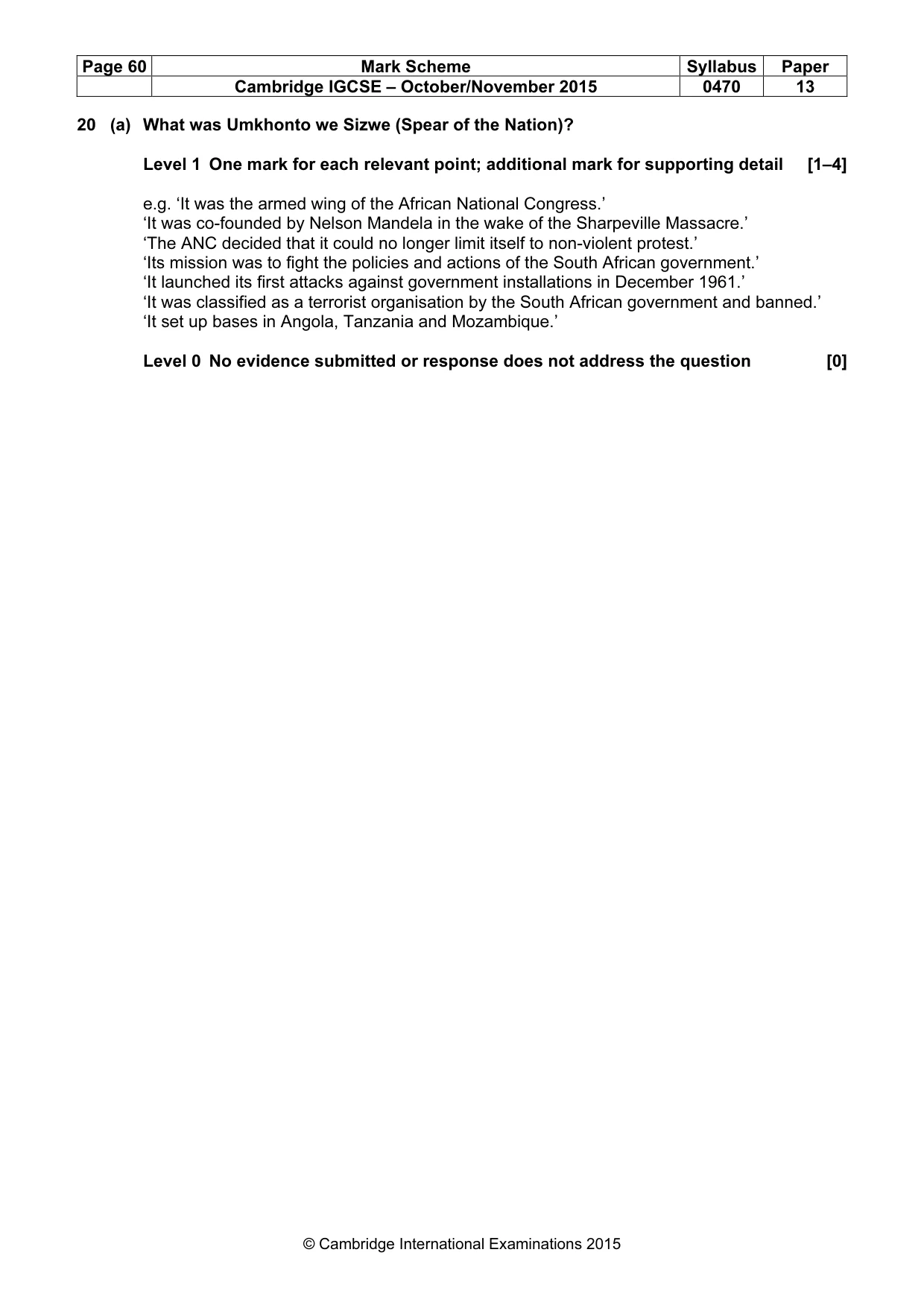 Mark scheme, page 60 of 68