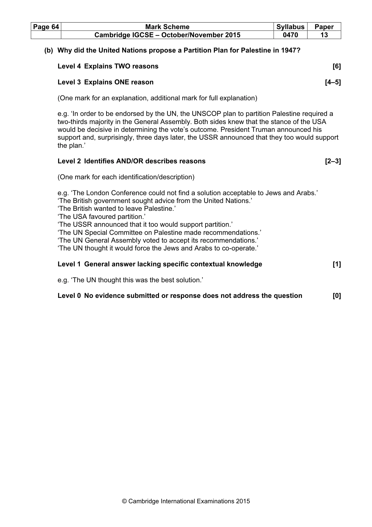 Mark scheme, page 64 of 68