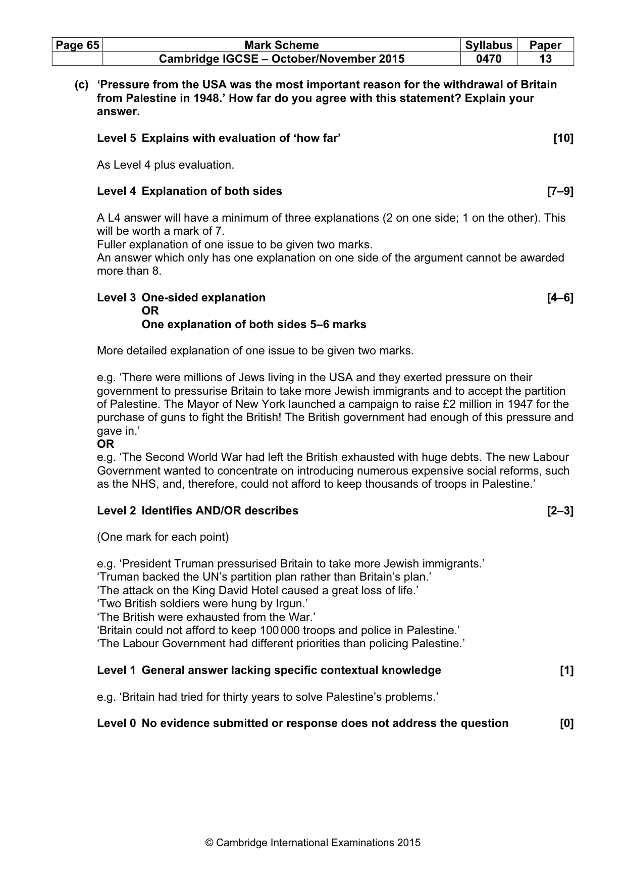 Mark scheme, page 65 of 68