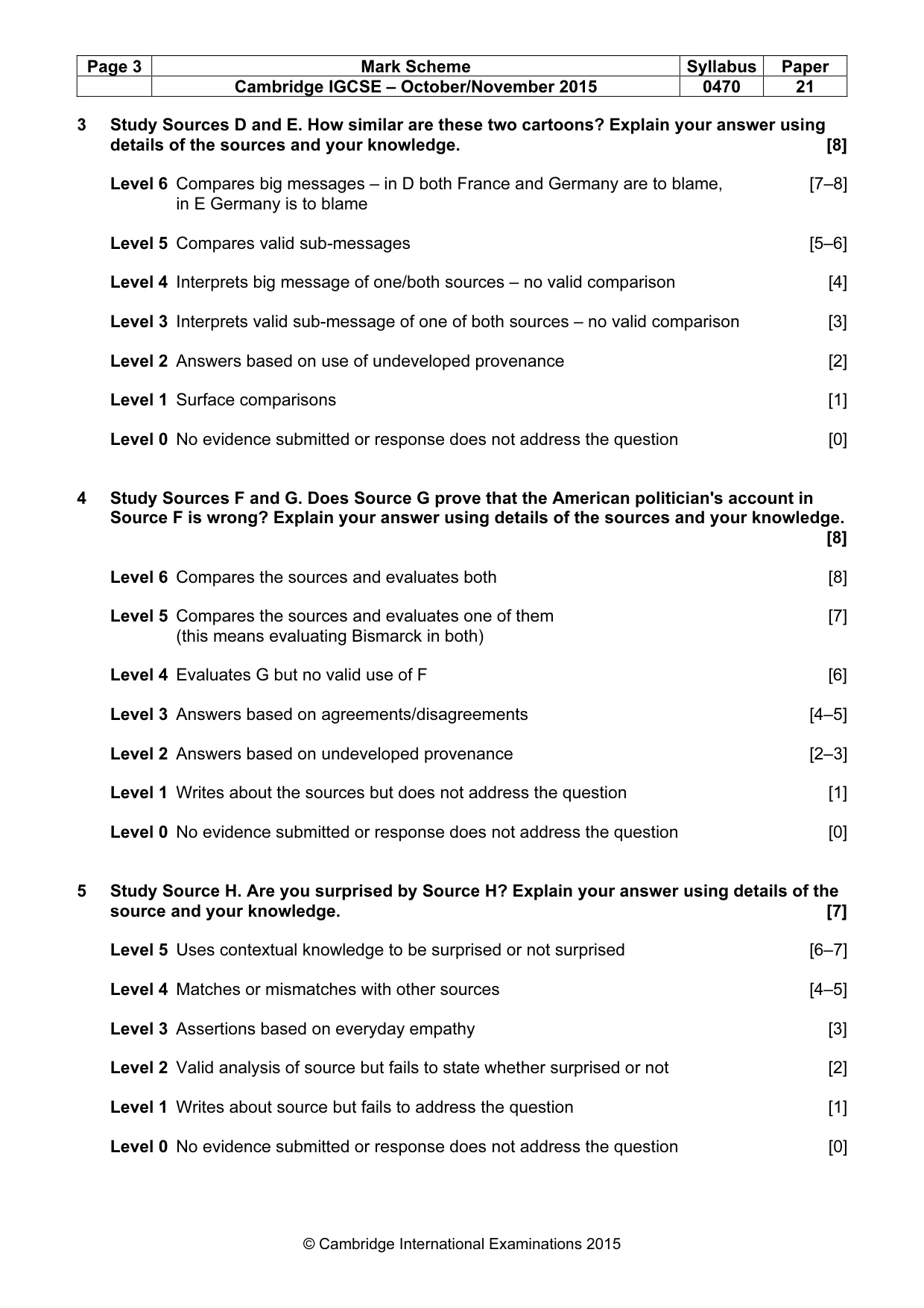 Mark scheme, page 3 of 8