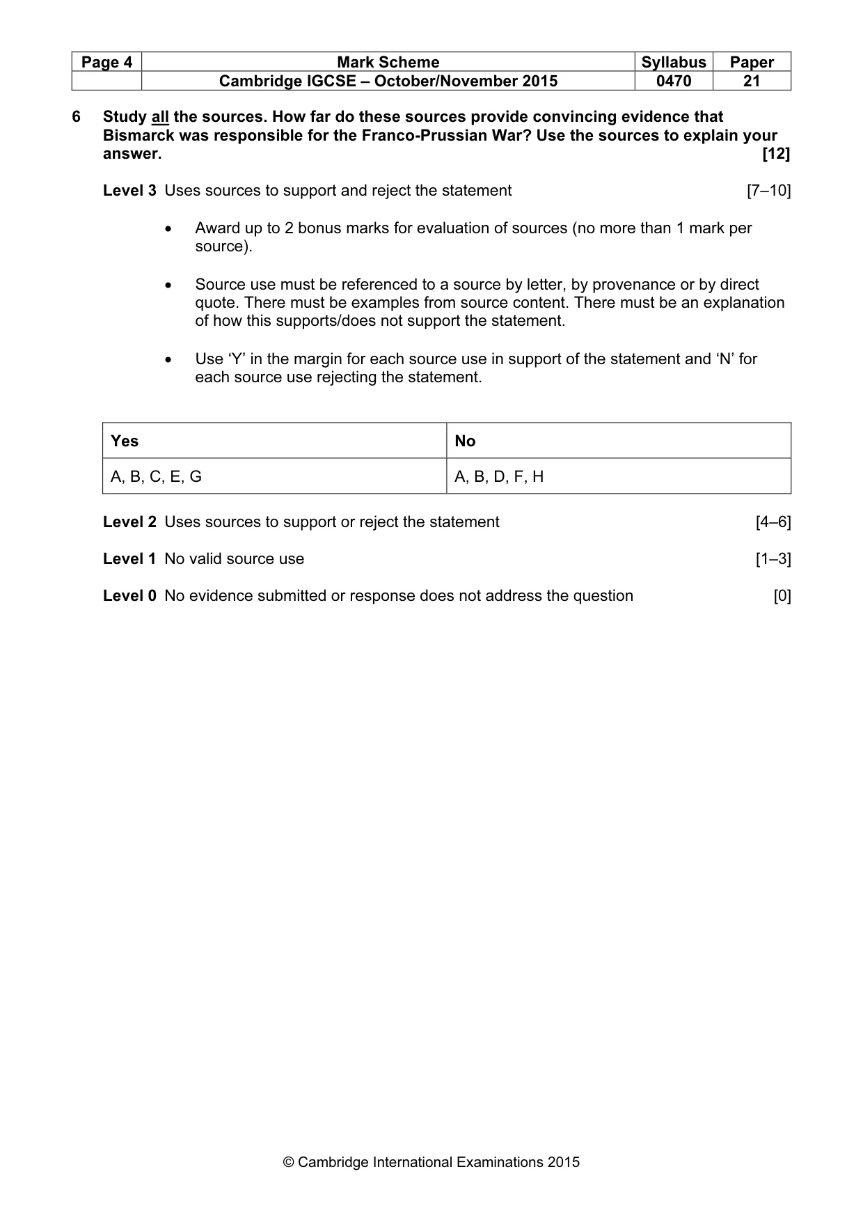 Mark scheme, page 4 of 8