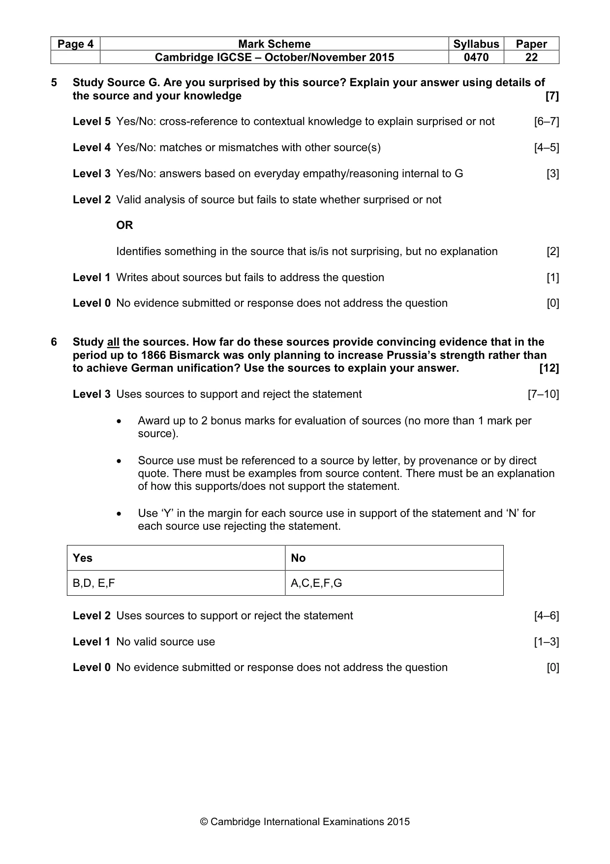 Mark scheme, page 4 of 8