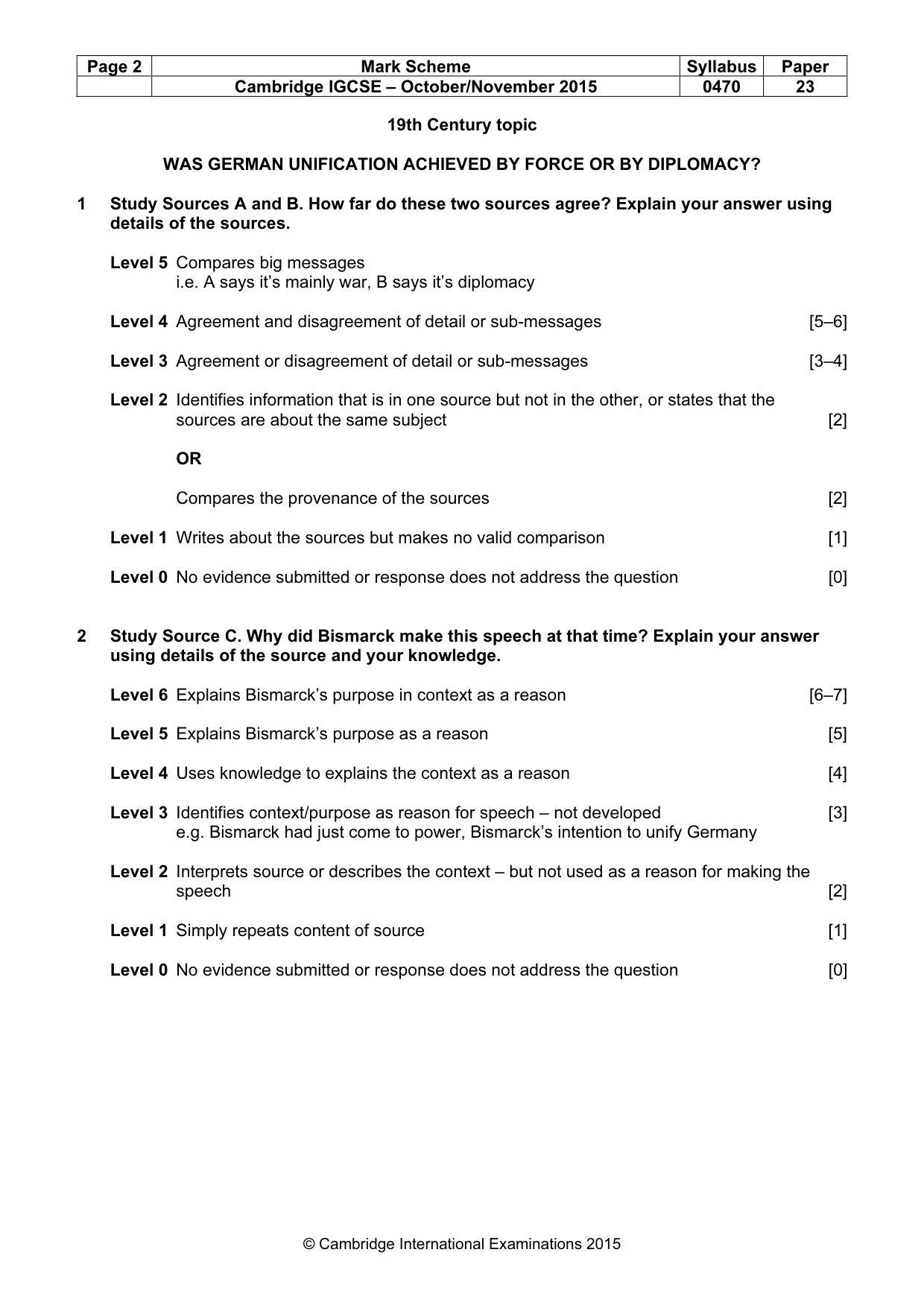 Mark scheme, page 2 of 8