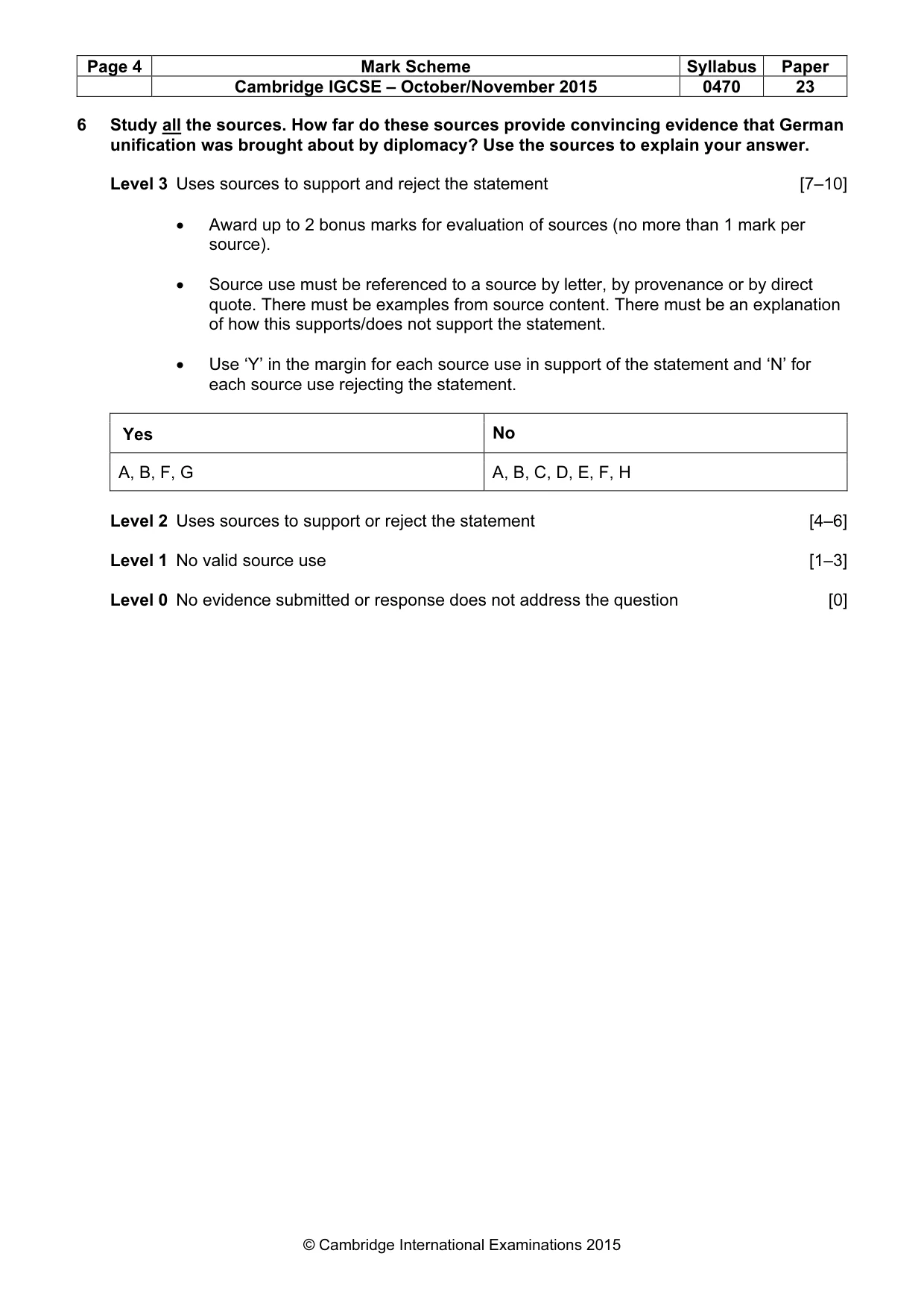 Mark scheme, page 4 of 8