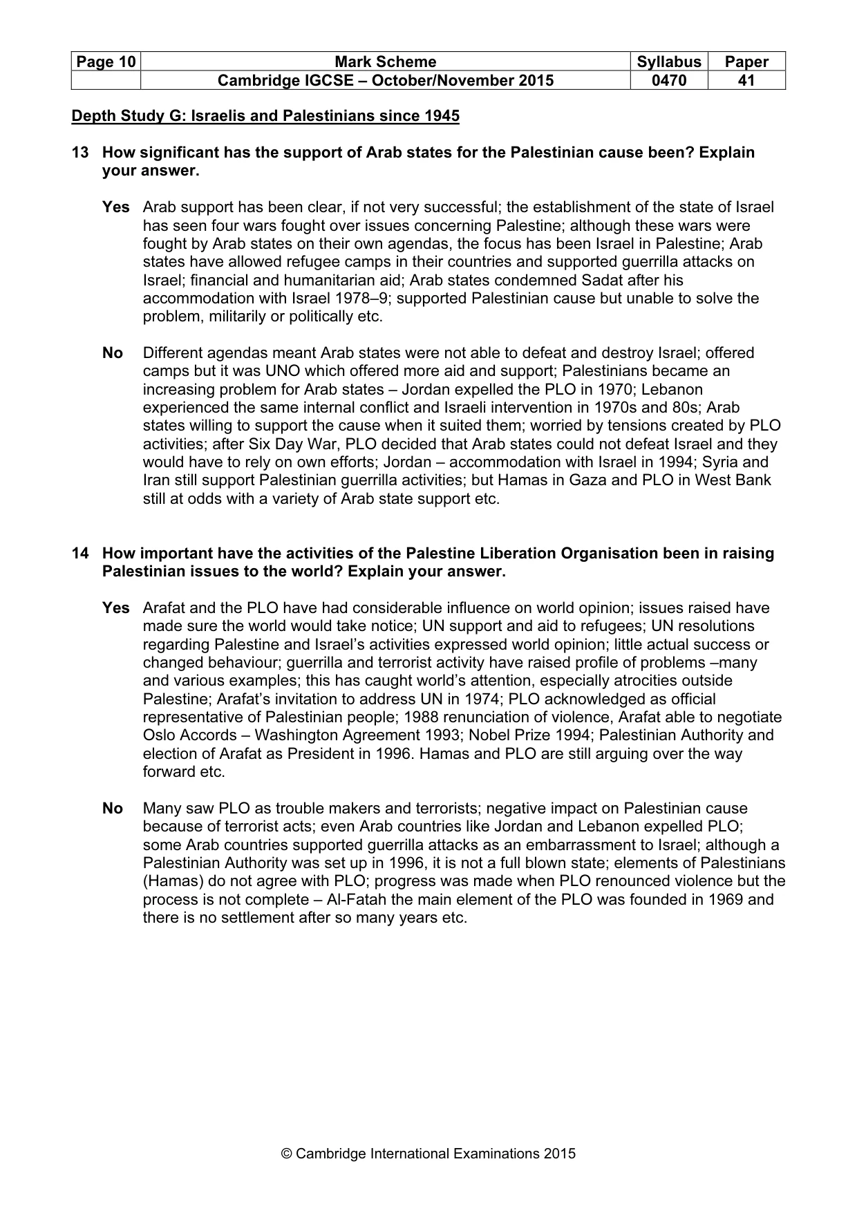Mark scheme, page 10 of 10