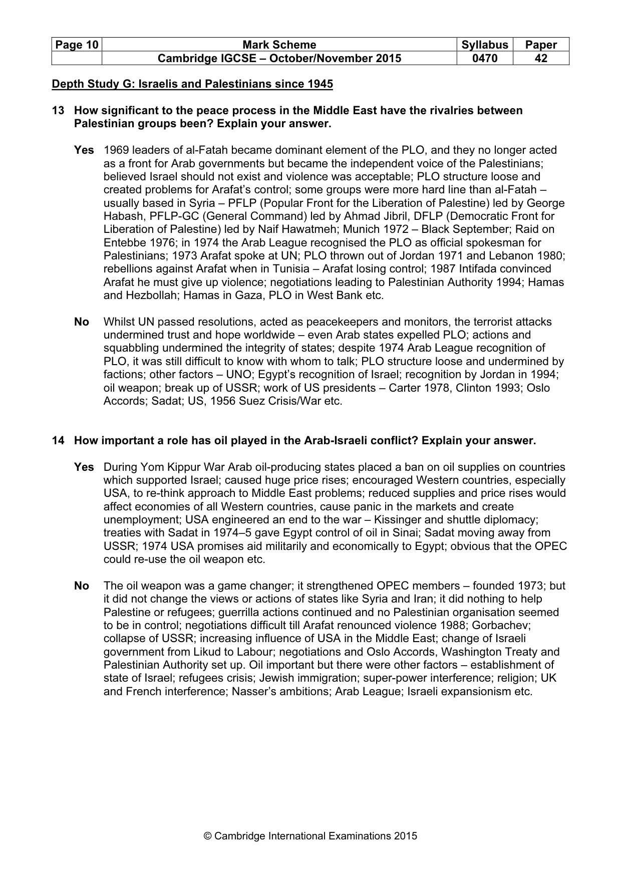 Mark scheme, page 10 of 10