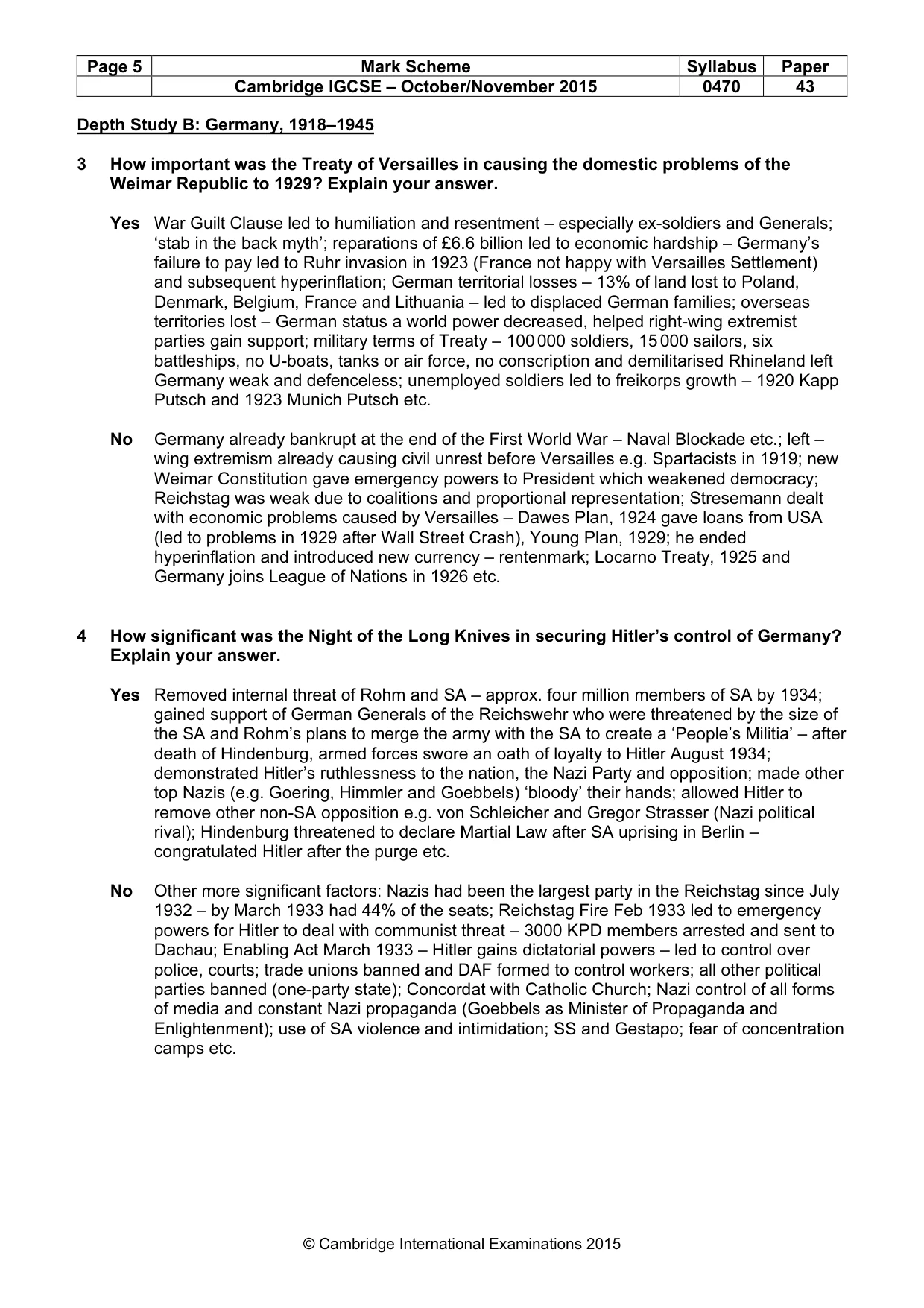 Mark scheme, page 5 of 10