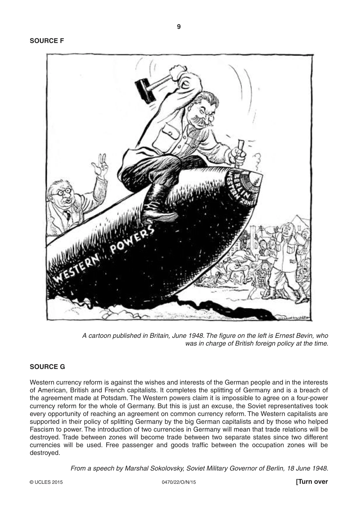 Cambridge IGCSE History 0470 2015 Oct/Nov Paper 2 · Variant 2 question paper, page 9 of 12