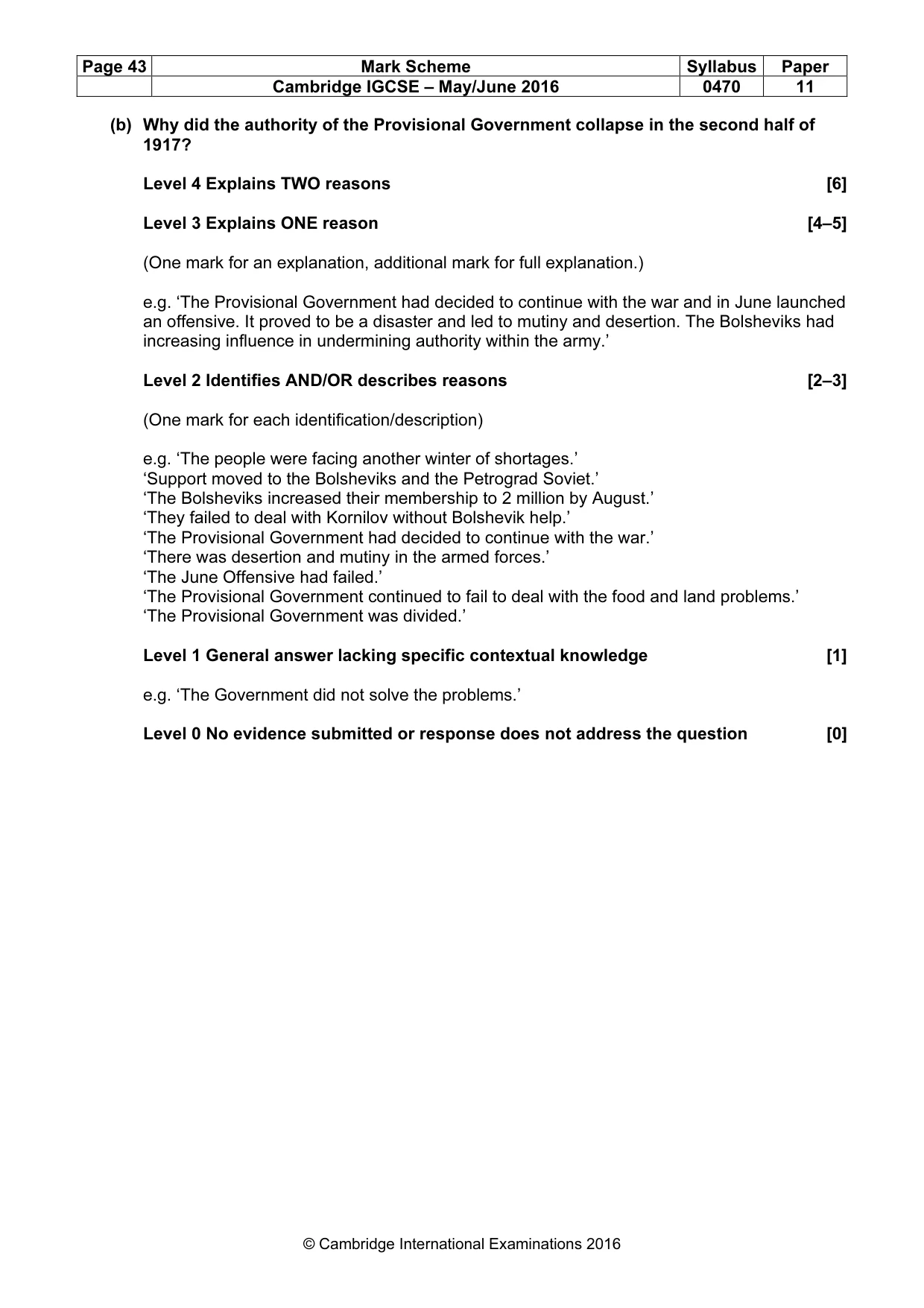 Mark scheme, page 43 of 68