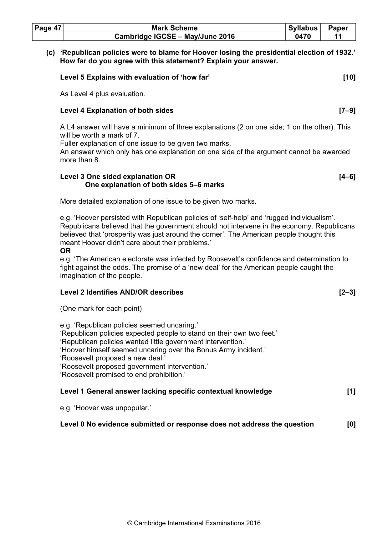 Mark scheme, page 47 of 68