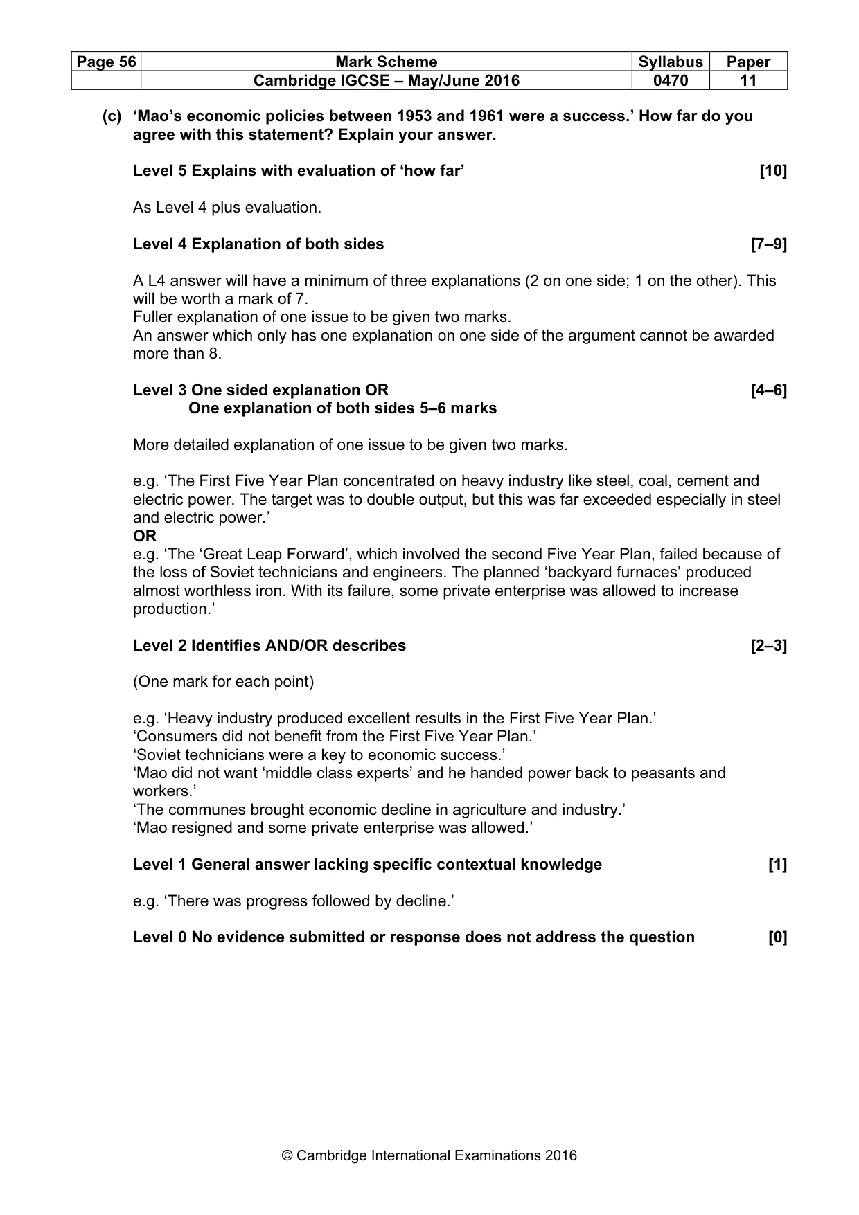 Mark scheme, page 56 of 68