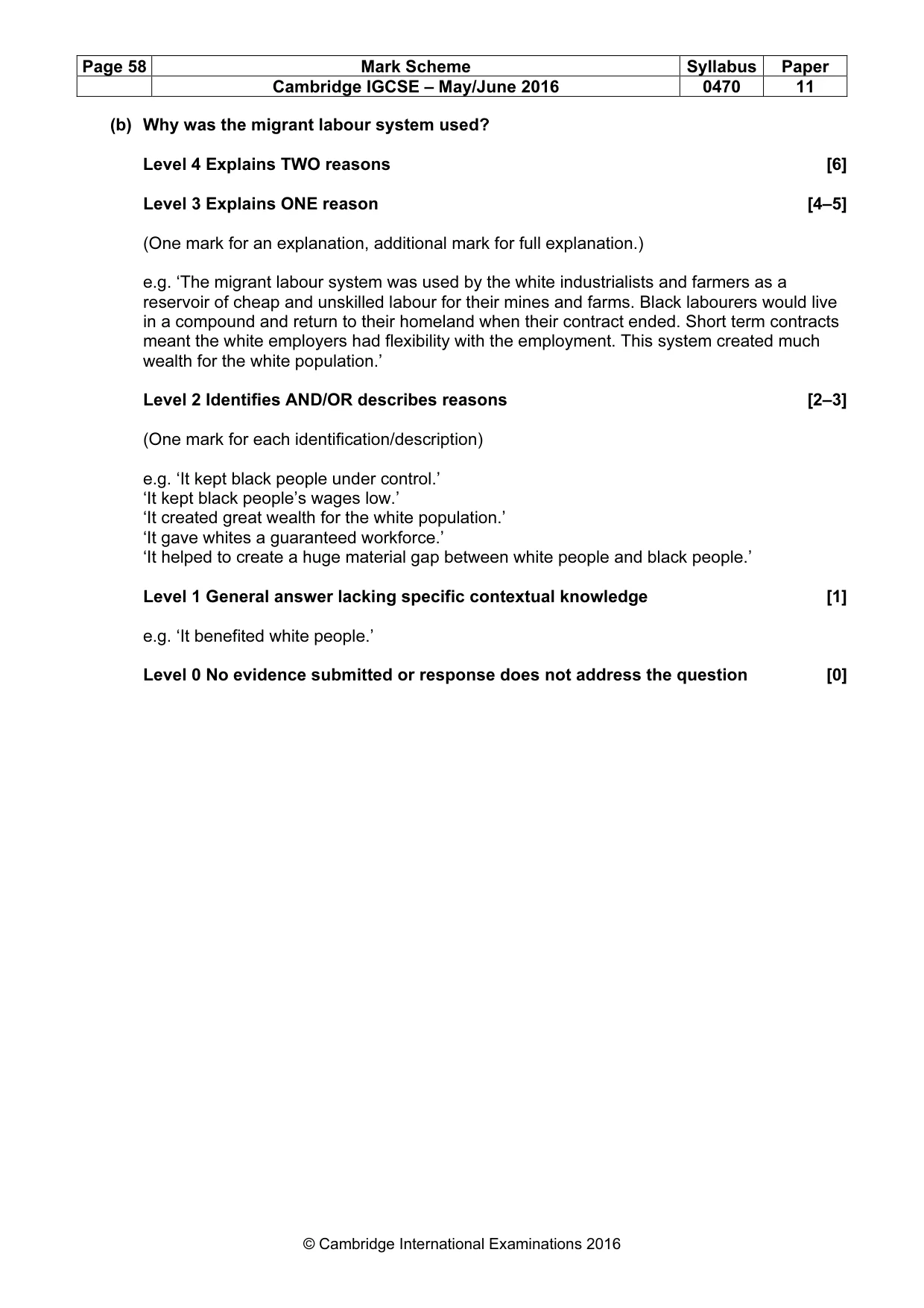Mark scheme, page 58 of 68