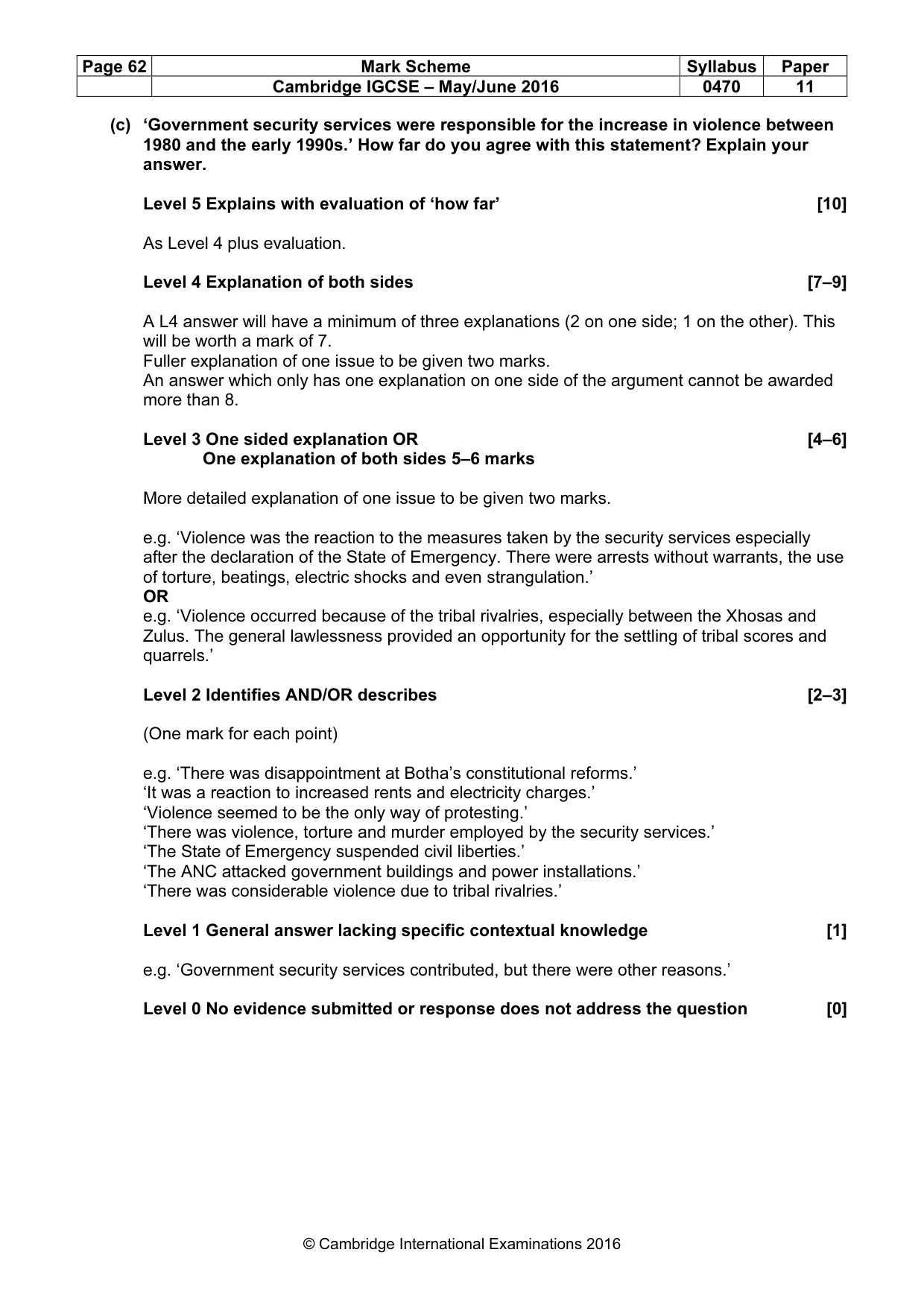 Mark scheme, page 62 of 68