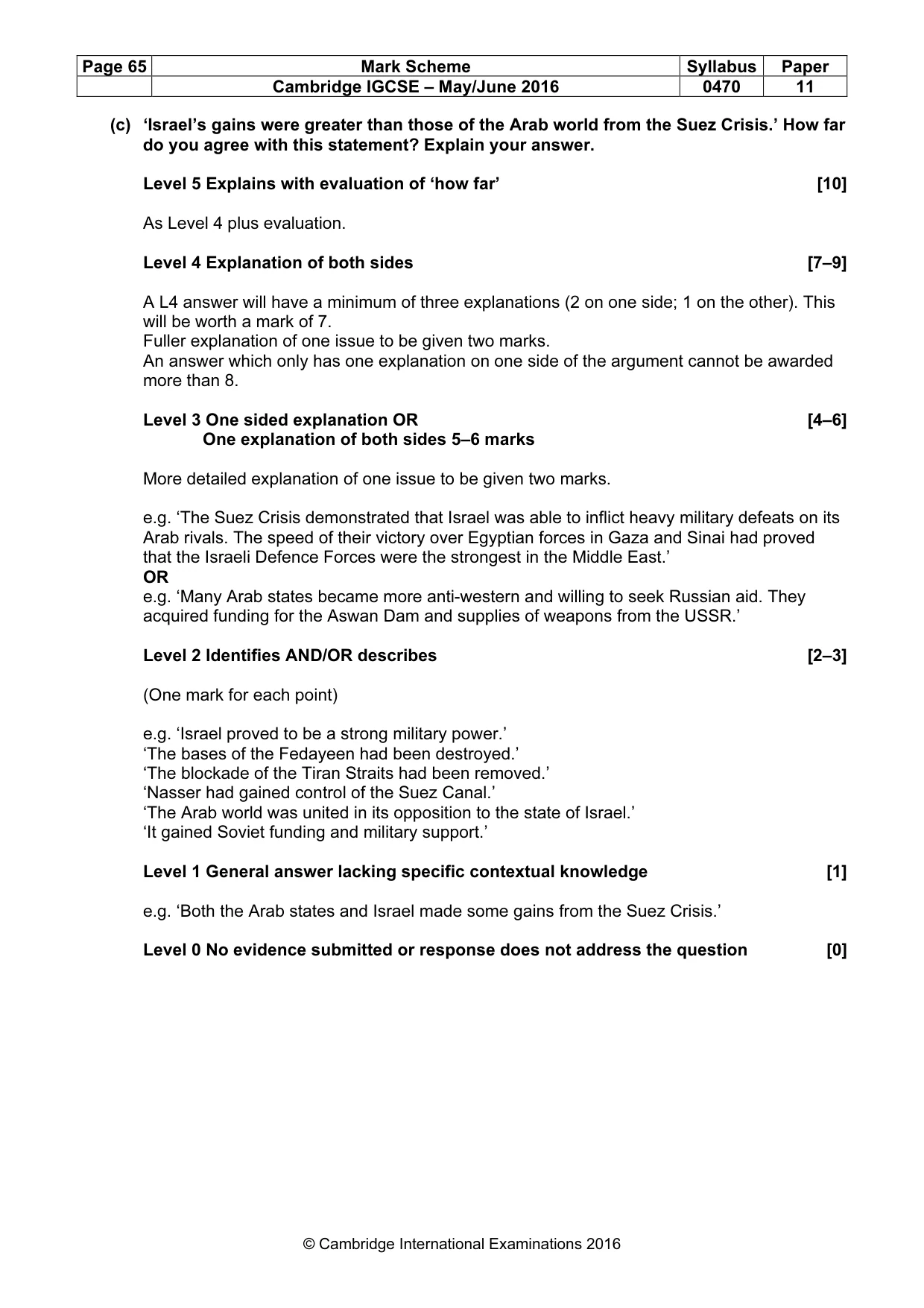 Mark scheme, page 65 of 68