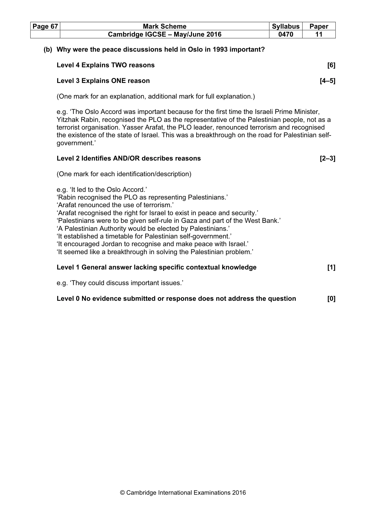 Mark scheme, page 67 of 68