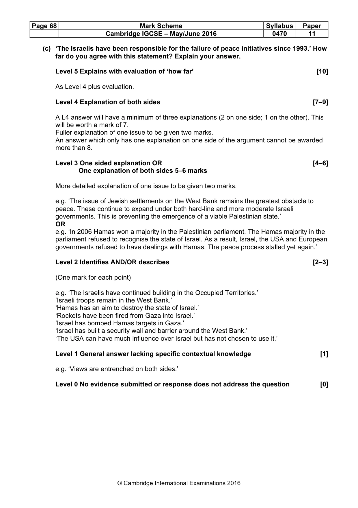 Mark scheme, page 68 of 68