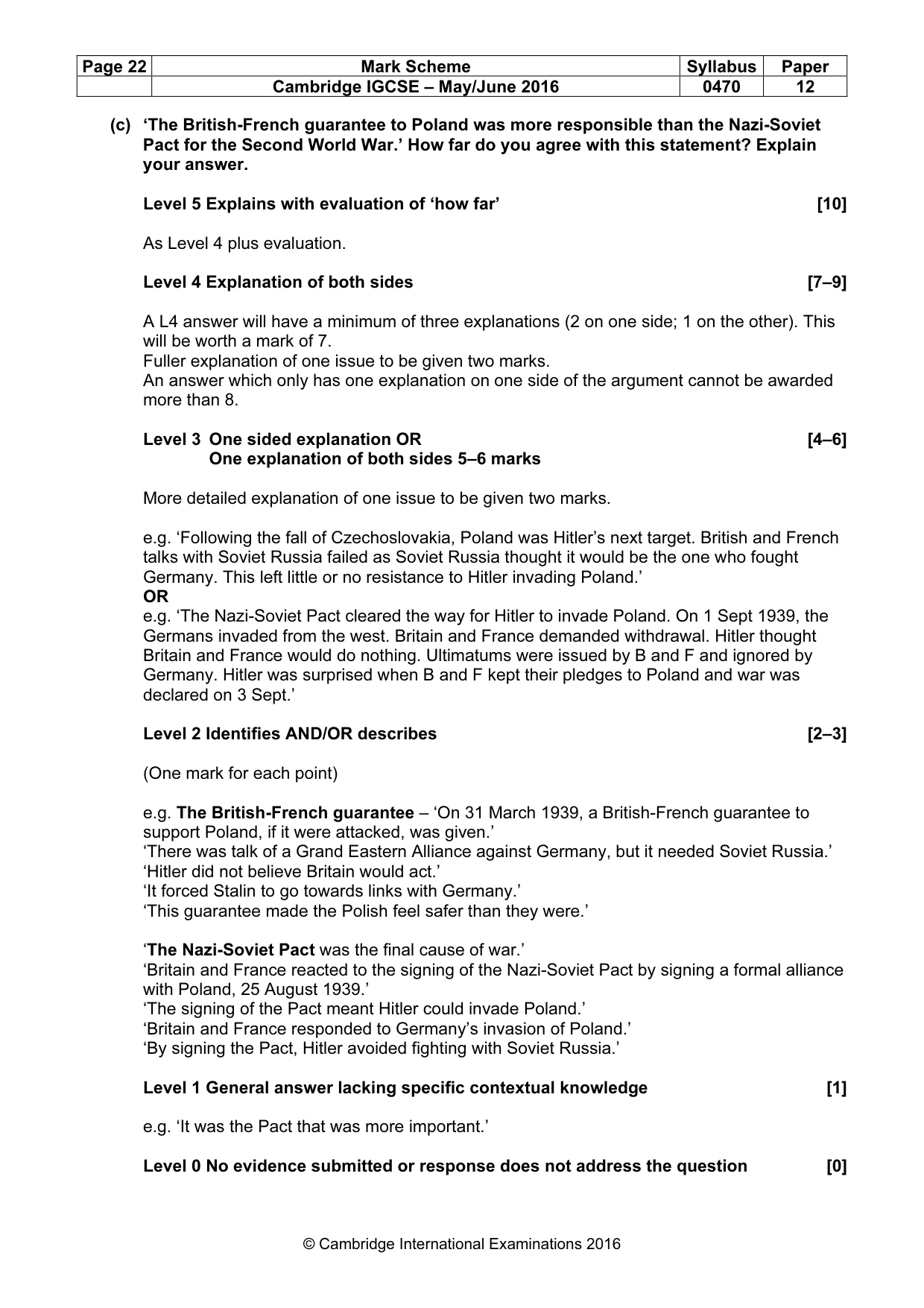 Mark scheme, page 22 of 71